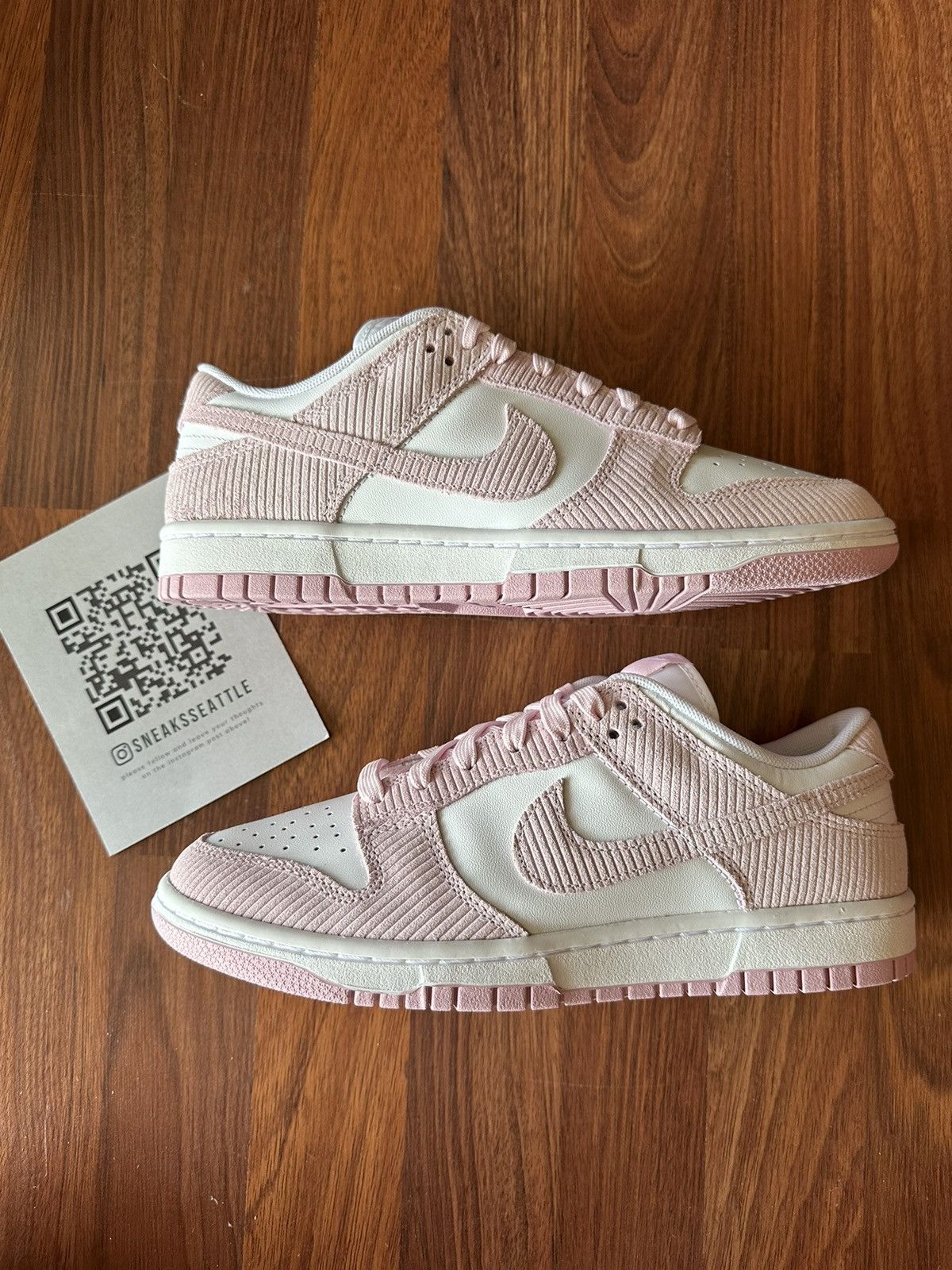 image of Nike Dunk Low Pink Corduroy (W) Size 8.5M/10W Fn7167-100 Shoes, Women's