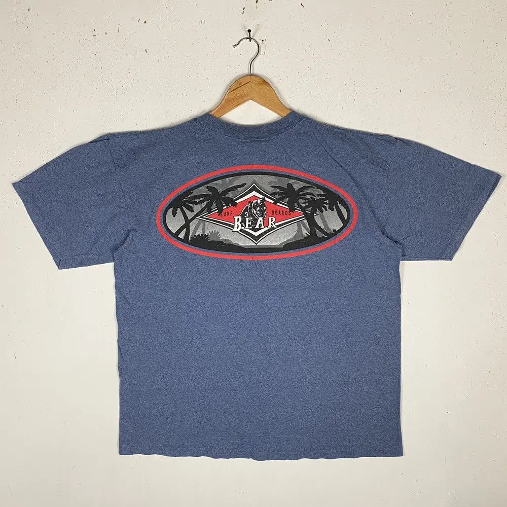 Vintage Vintage 90's BEAR SURFBOARDS Big Graphic Surf Tee Size US L / EU 52-54 / 3 - 2 Thumbnail