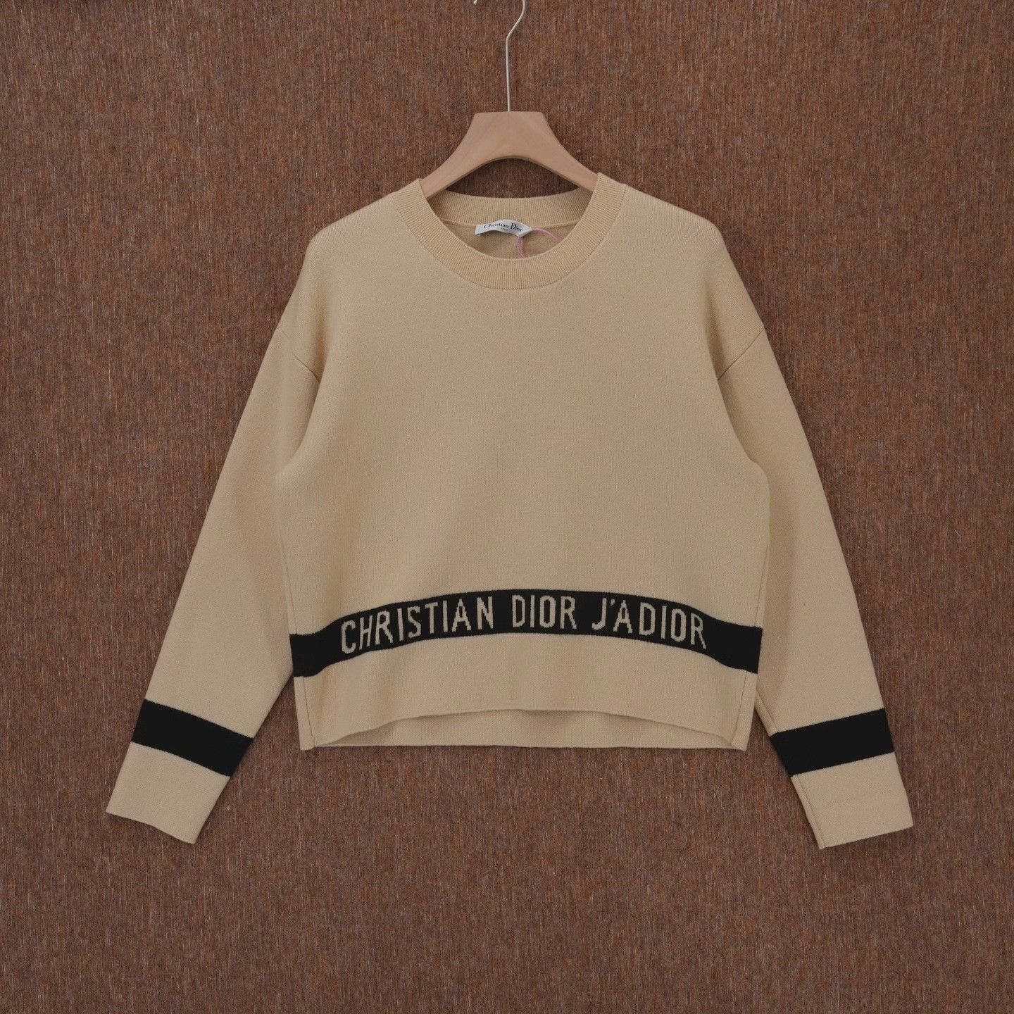 Dior Dior Retro Striped Beige Sweater 38 Women Size S / US 4 / IT 40 - 1 Thumbnail