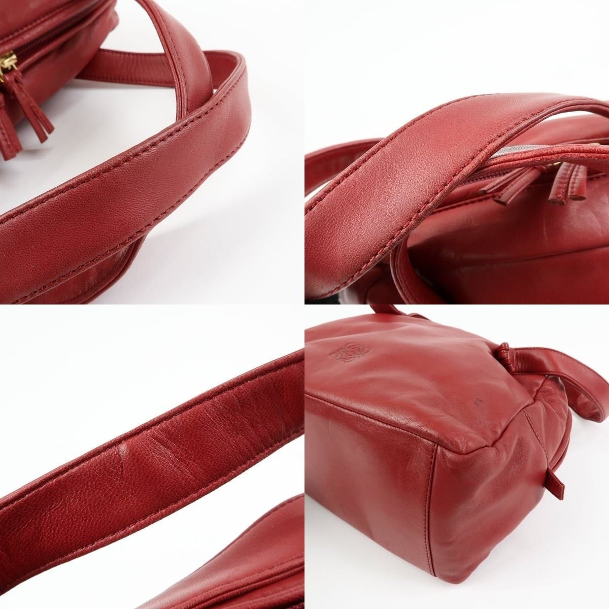 Loewe Loewe Anagram Nappa Leather Shoulder Bag Red Size ONE SIZE - 4 Thumbnail