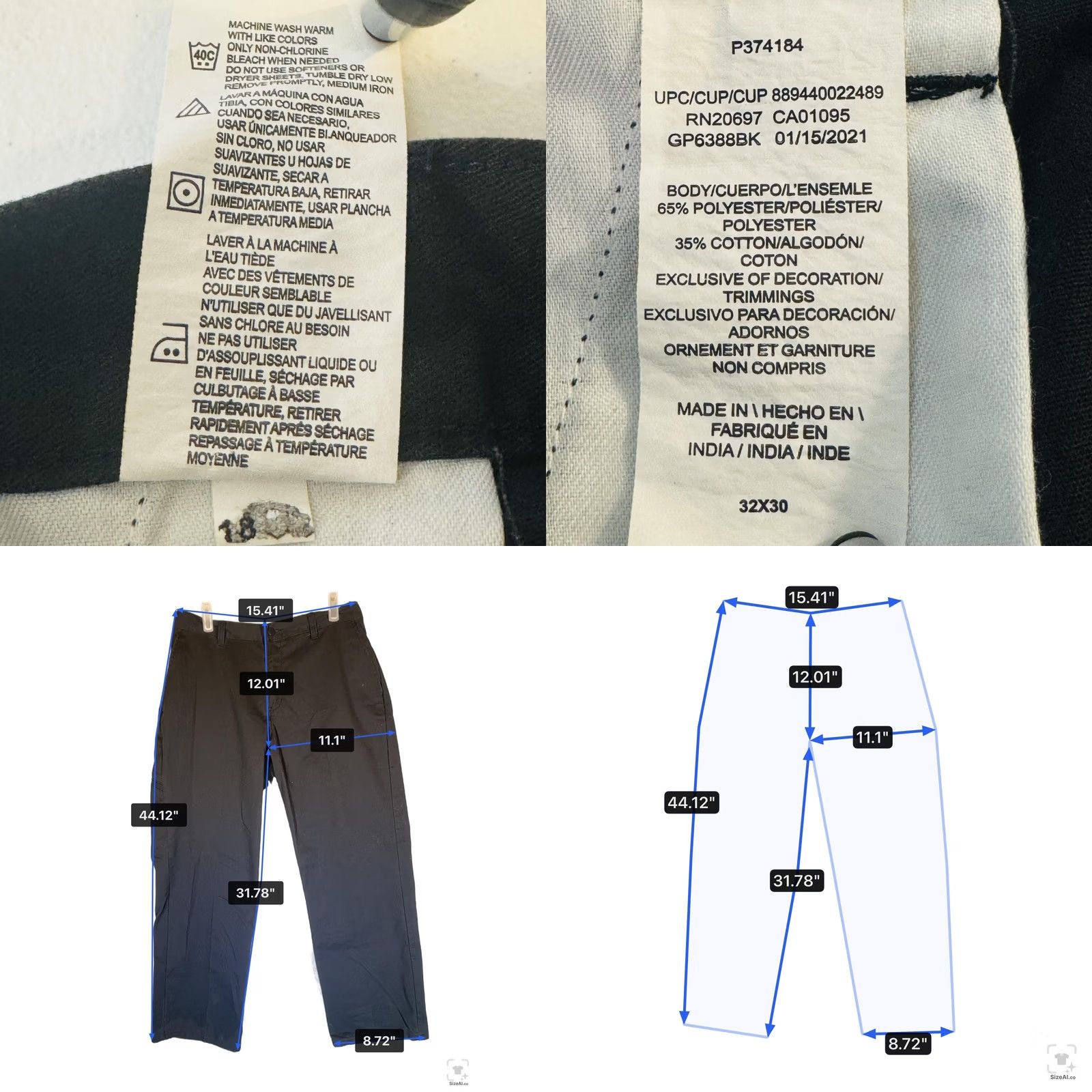 Dickies Dickies Carpenter Pants Boys 32 Regular Black Twill Polyester Cotton Workwear Pants Size US 32 / EU 48 - 8 Thumbnail
