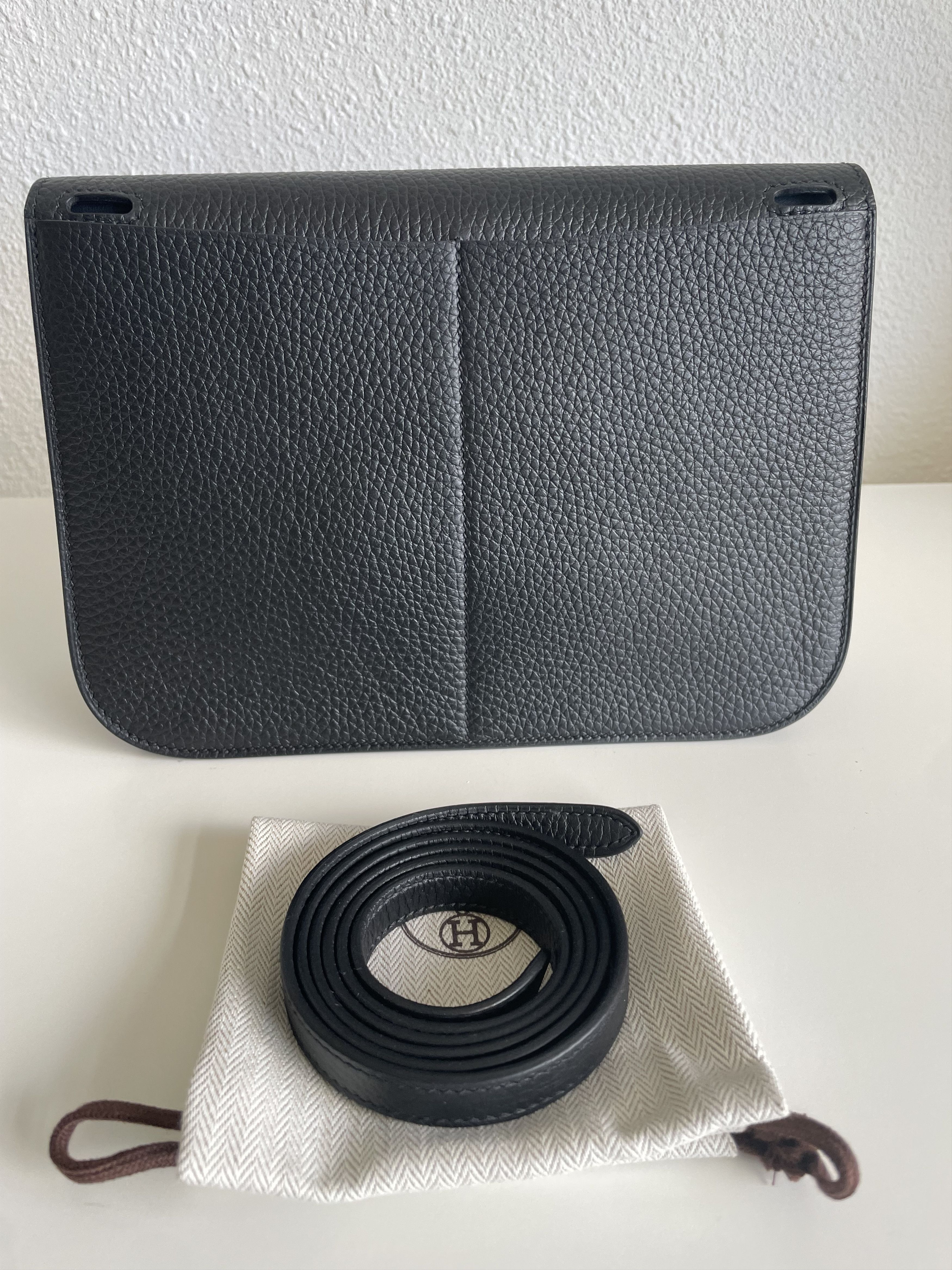 Hermes Hermes Halzan 25 Noir Clemence / Gold Hardware Size ONE SIZE - 7 Thumbnail