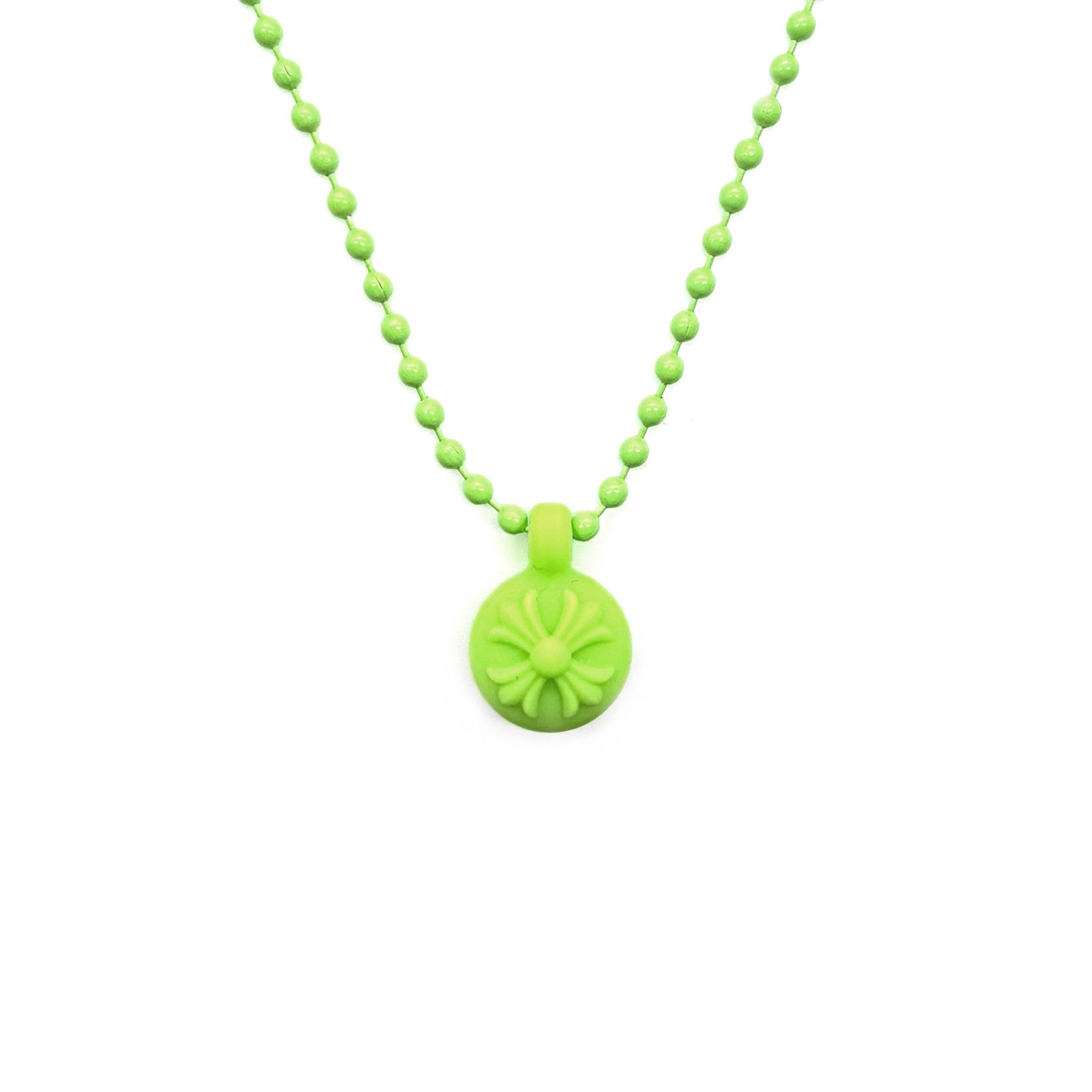 Chrome Hearts Chrome Hearts Resin Cross Pendant Ball Chain Green Necklace Size ONE SIZE - 1 Thumbnail