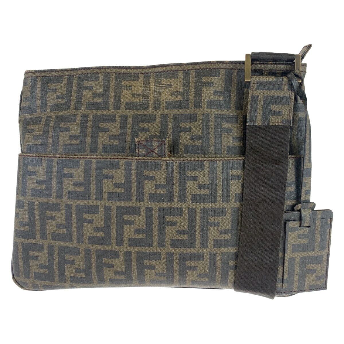 Fendi Fendi Zucca Pvc Shoulder Bag Plastic Crossbody Bag in Bronze, Women's