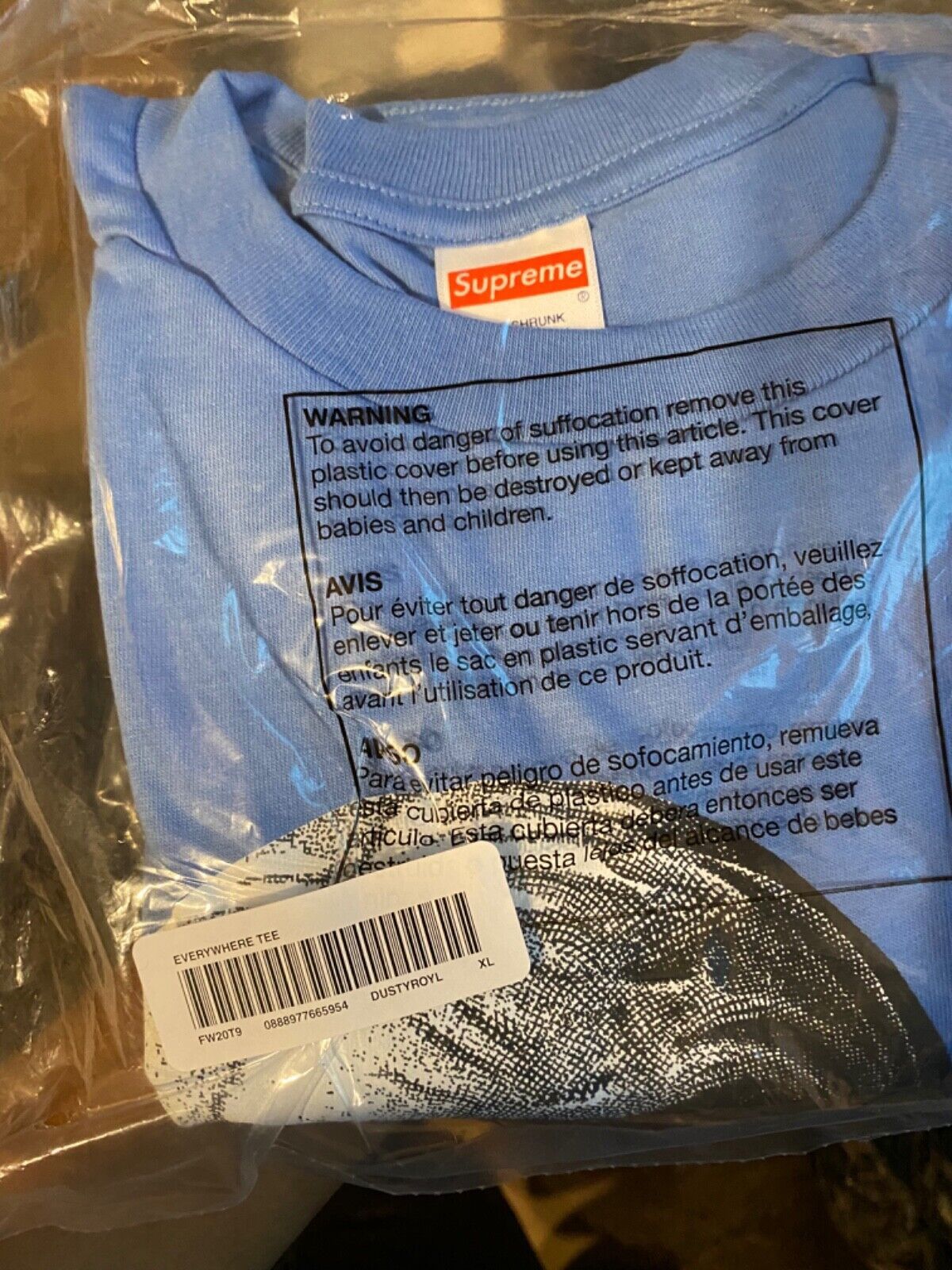 Supreme NWT Supreme Everywhere Tee - Dusty Royal Blue - XL Size US XL / EU 56 / 4 - 2 Thumbnail