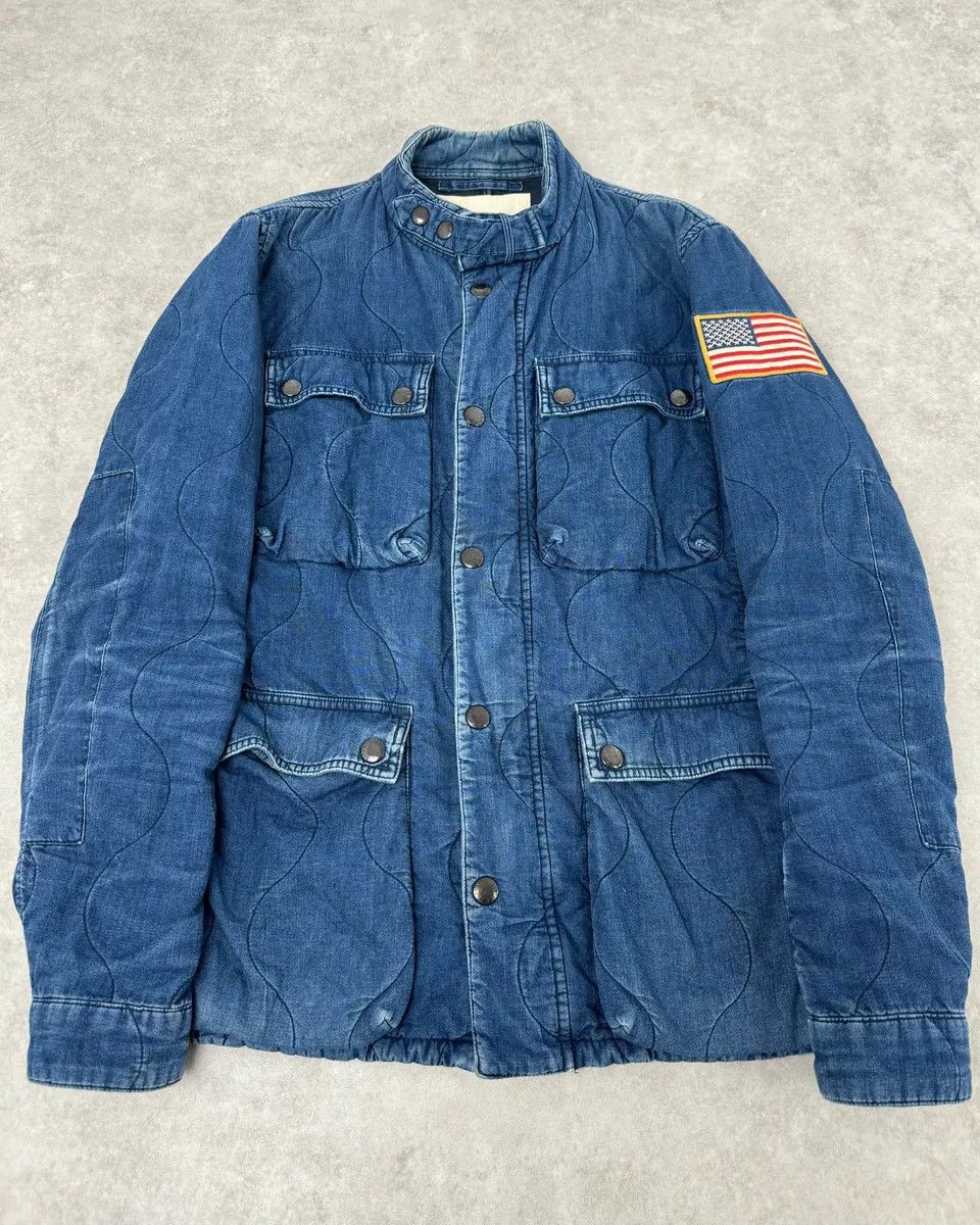 Polo Ralph Lauren 2010s Ralph Lauren Denim USA Flag Blue Aviator Denim Jacket Size US M / EU 48-50 / 2 - 1 Thumbnail