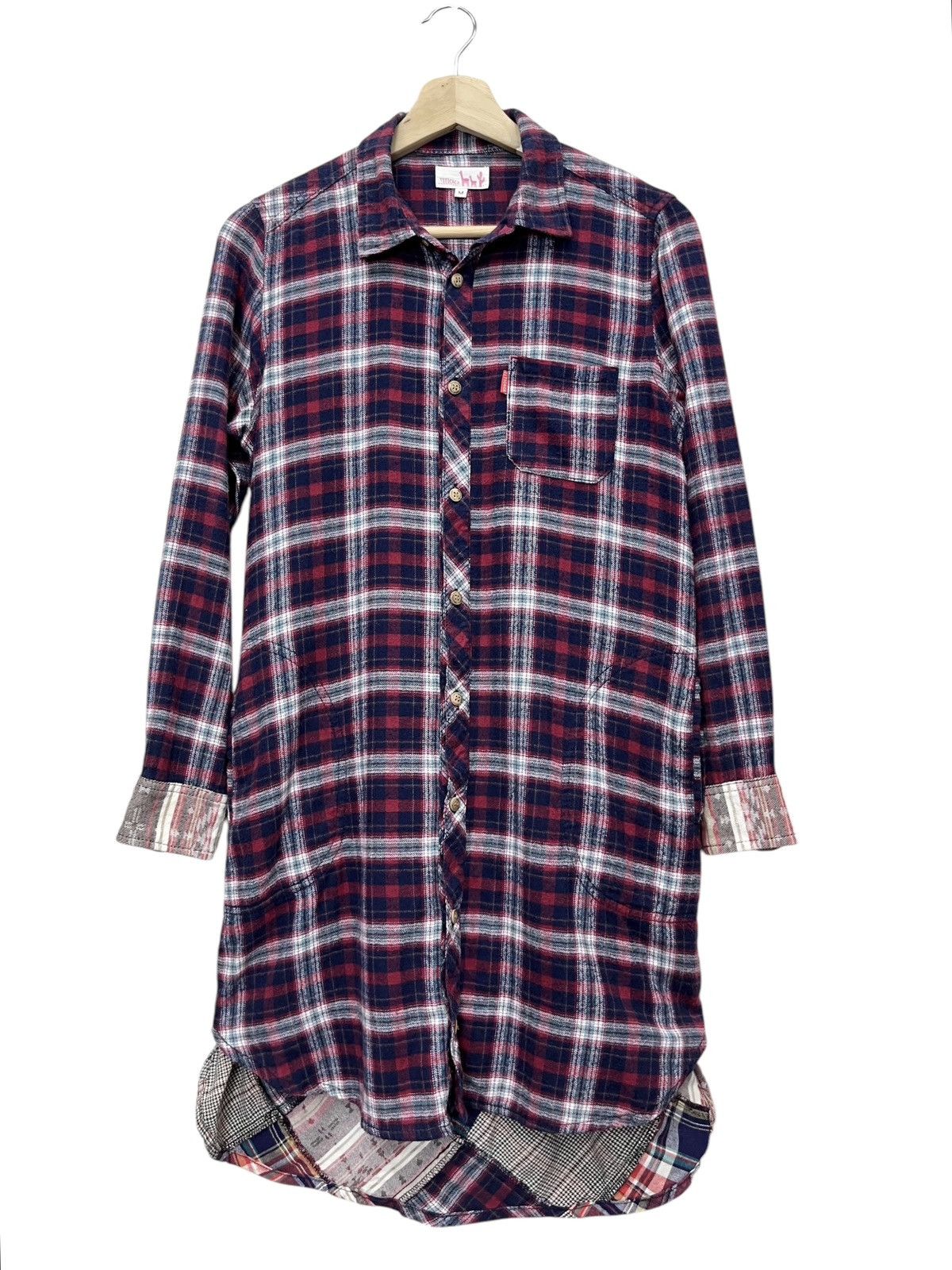 Japanese Brand Vintage TITICACA Grunge Tartan Patchwork Long Cotton Flannel Size S / US 4 / IT 40 - 4 Thumbnail