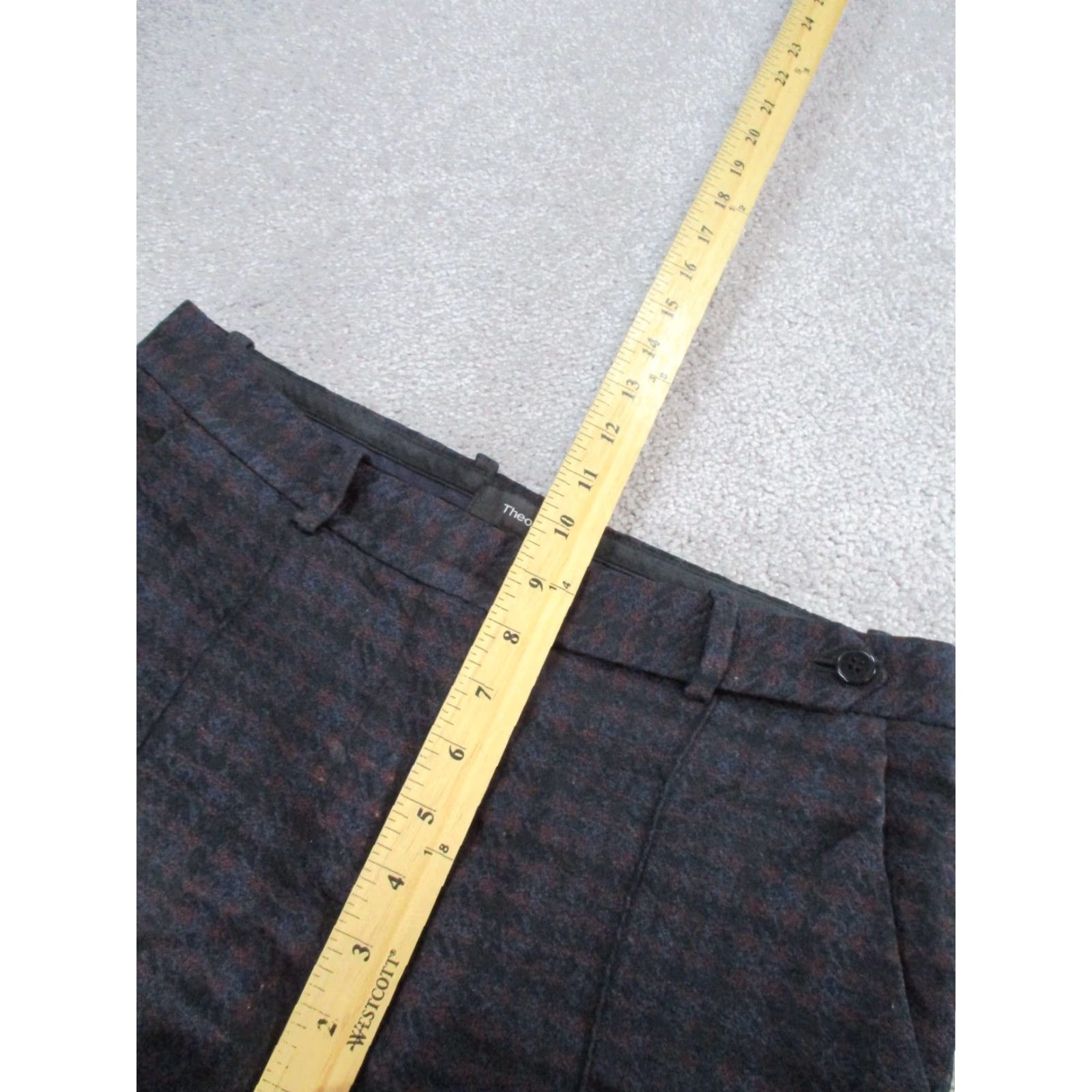 Theory Theory Pants Womens 4 Black Knit Cotton Nylon Spandex Tapered Flat Front Dress Pants Check Theory Size 27" / US 4 / IT 40 - 7 Thumbnail