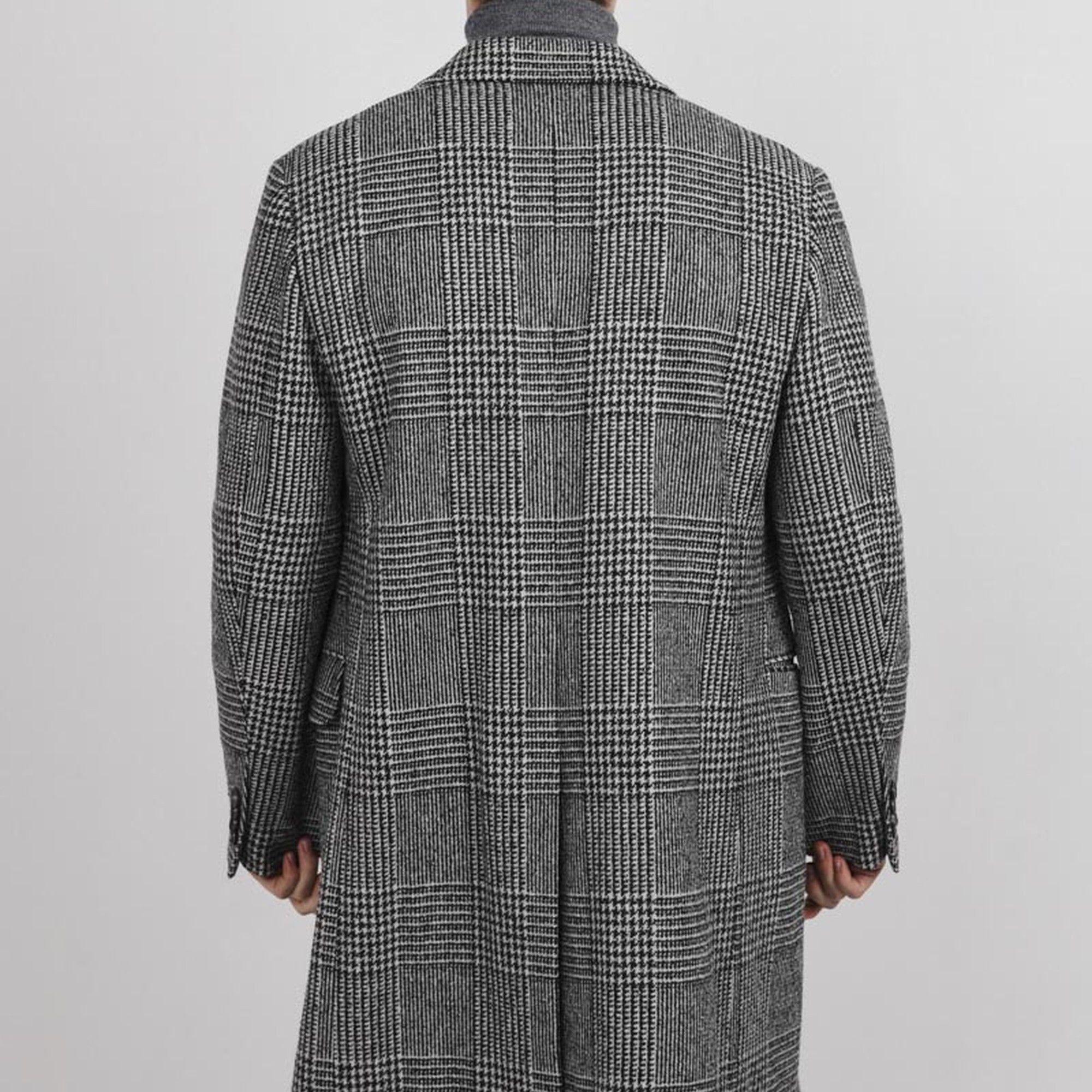 Z Zegna Z Zegna Grey Wool Double-Breasted Check Coat IT50R / L Size US L / EU 52-54 / 3 - 4 Thumbnail