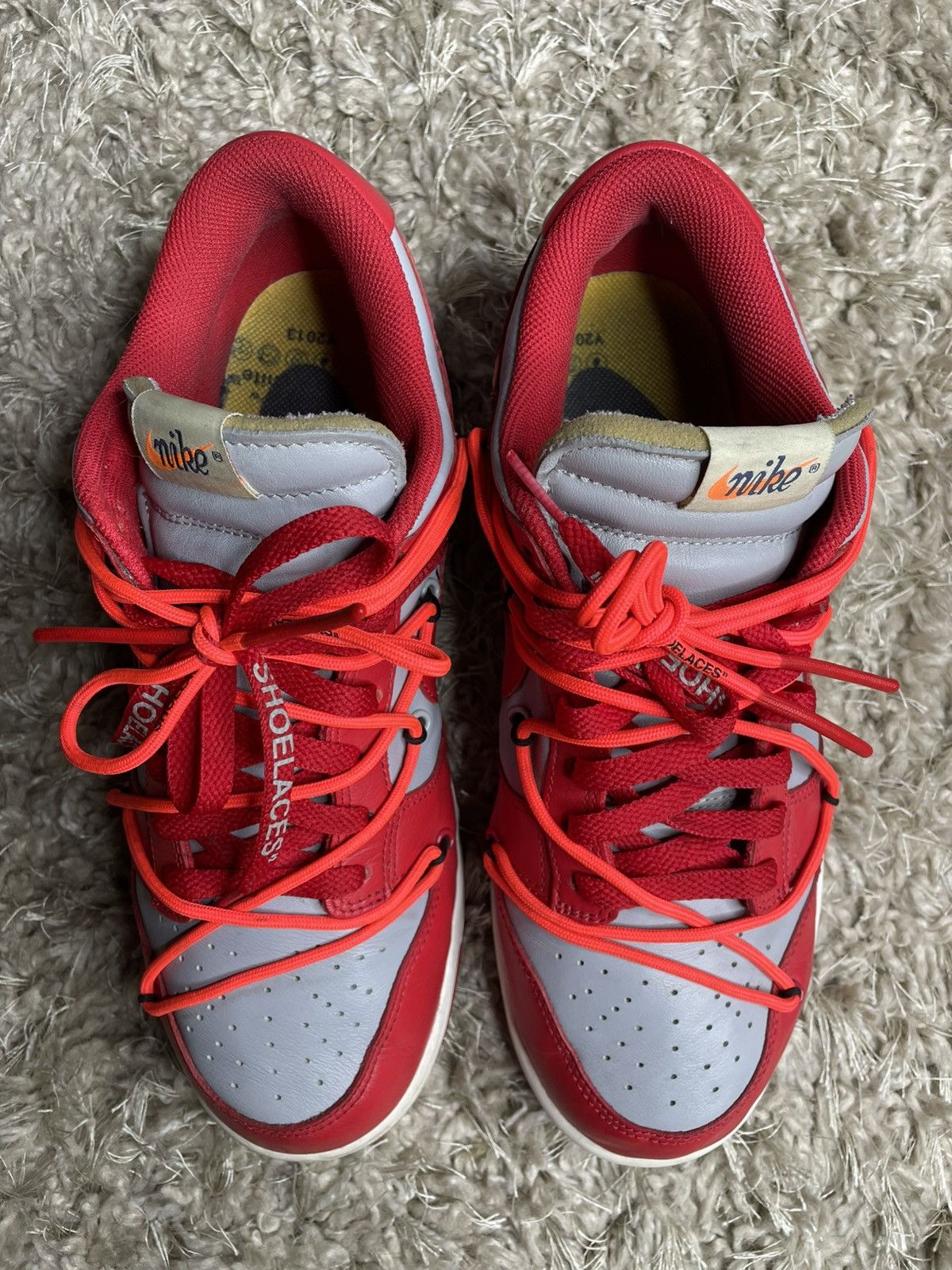 Nike × Off-White Nike x Off White Dunk Low University Red Size US 9 / EU 42 - 5 Thumbnail