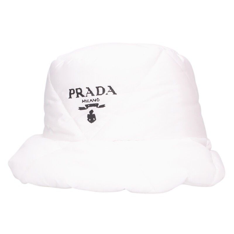 Prada prada re-nylon white bucket hat | Grailed