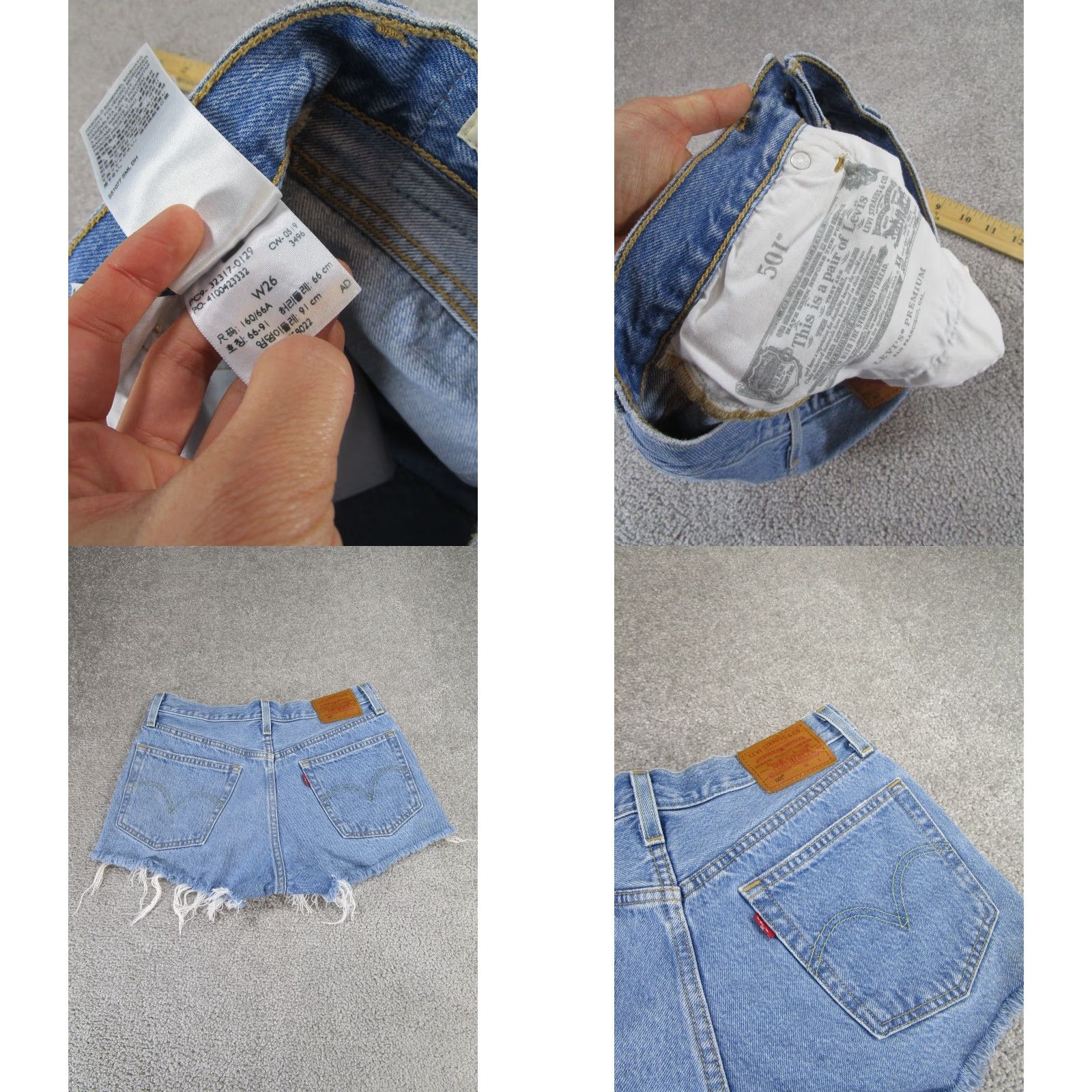 Levi's Levi's 501 Shorts Womens 26 Light Wash Denim Button Fly Cut Offs - 90s Classic, Blue, Regular Size 26, Casual Denim Short Shorts Women Size 26" / US 2 / IT 38 - 8 Thumbnail