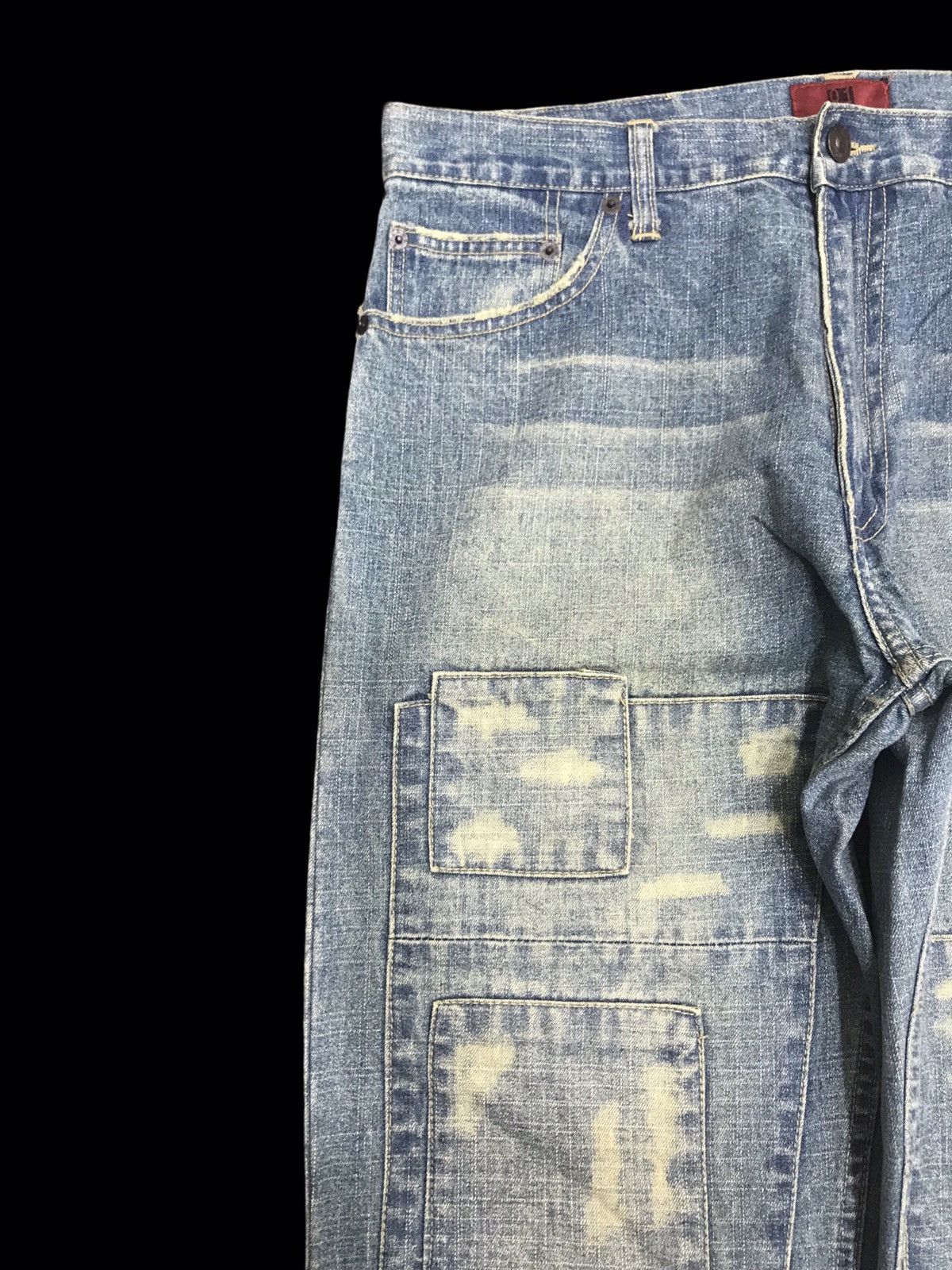 Japanese Brand 💥DENIM ART💥NYLAUS Japan Patchwork Crash Denim F153 Size US 34 / EU 50 - 5 Thumbnail