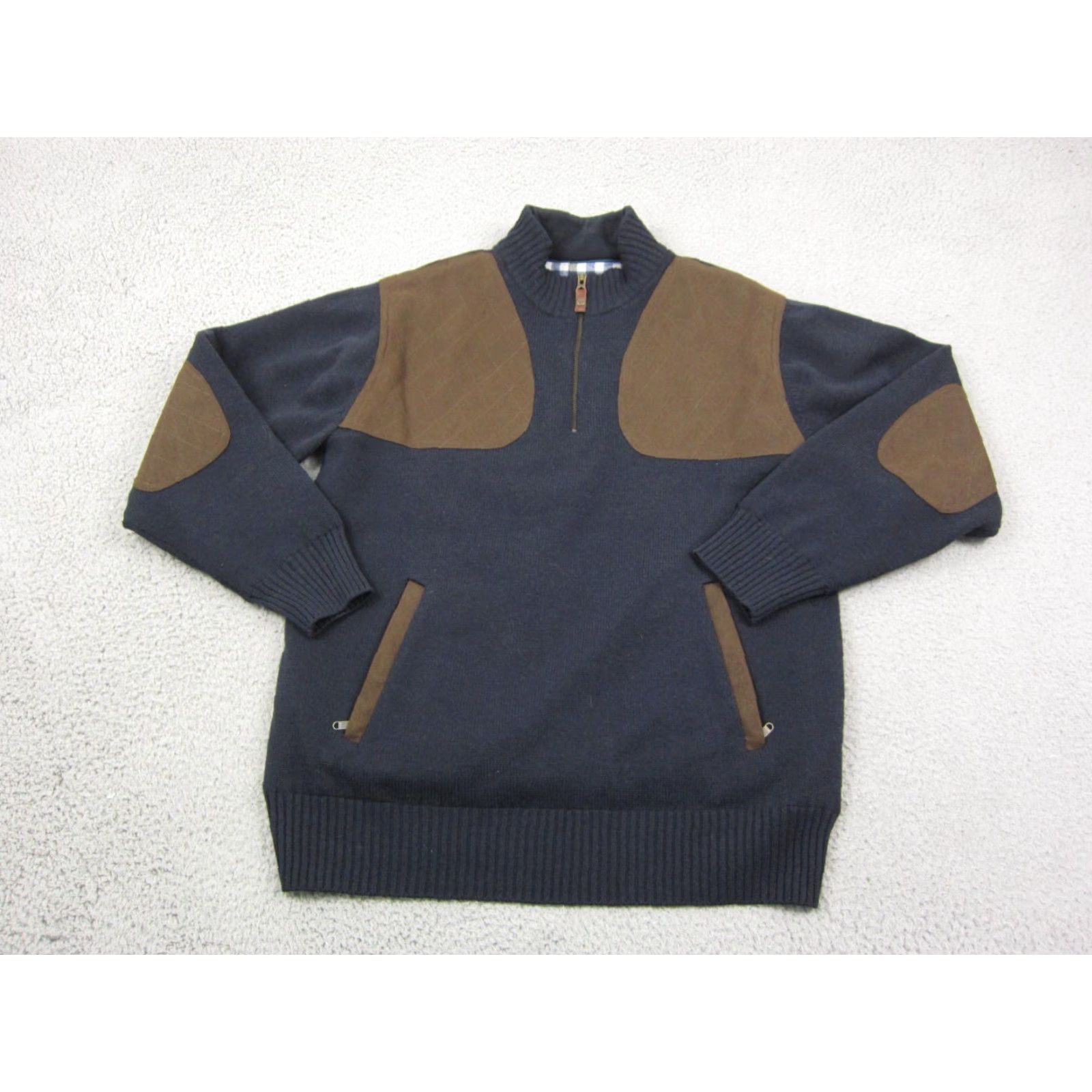 Orvis Orvis Sweatshirt Mens 90s Classic Pullover Mock Neck 1/4 Zip Wool Blue M Adult Regular Fleece Lined Size US M / EU 48-50 / 2 - 2 Thumbnail