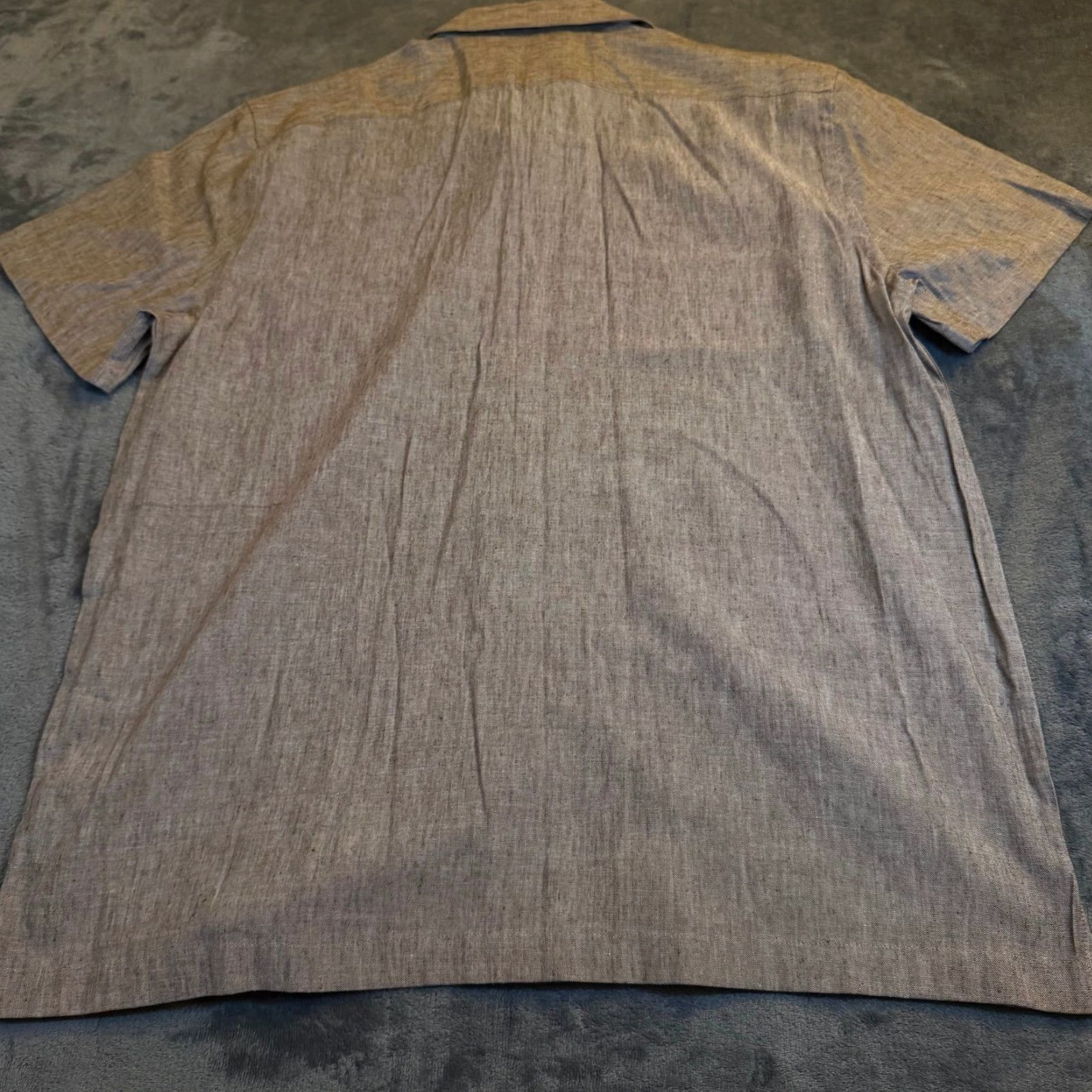 Stafford Stafford Shirt Linen Blend Button-Up Short Sleeve Brown Mens Large NWT Size US L / EU 52-54 / 3 - 5 Thumbnail