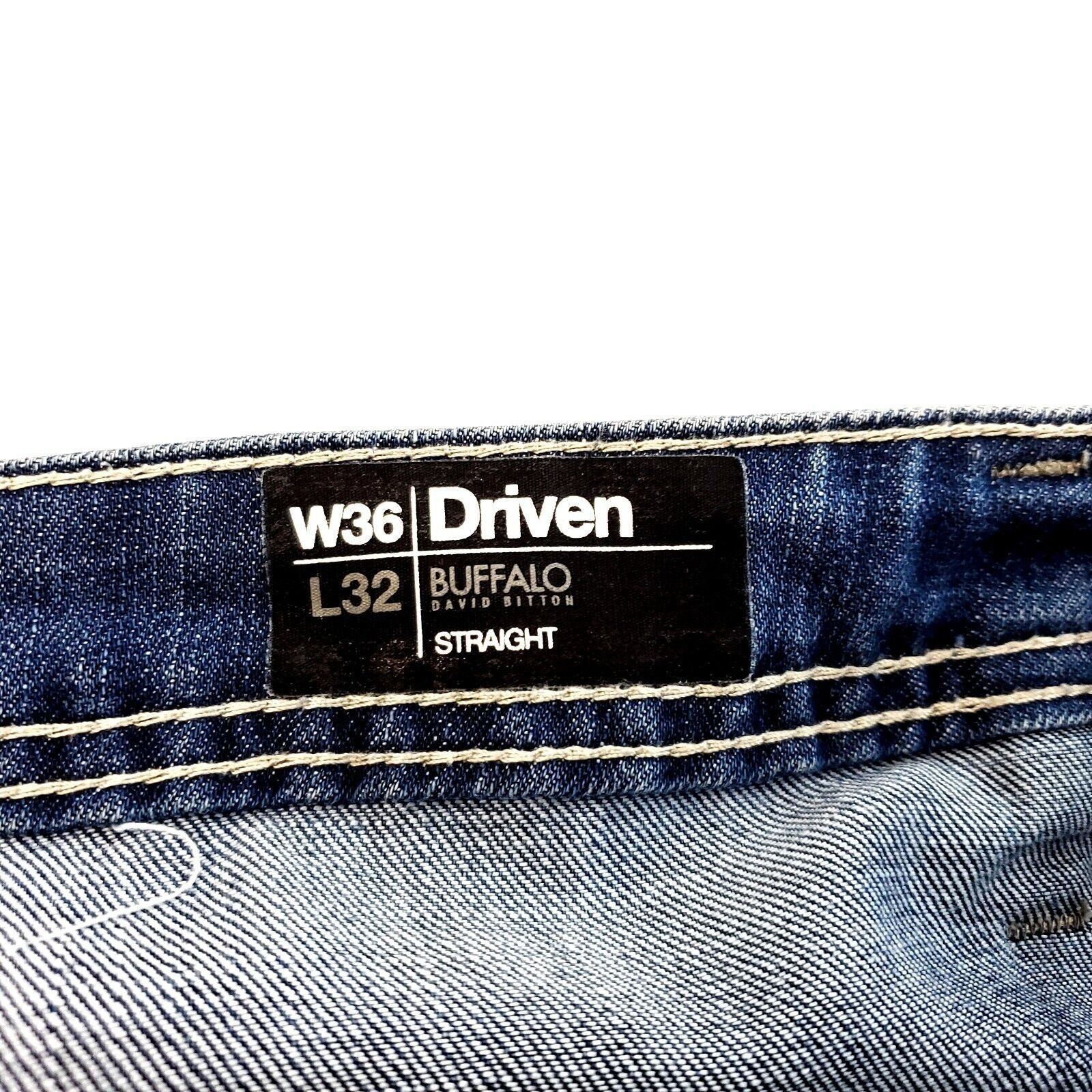 Buffalo David Bitton Buffalo David Bitton Driven Straight Whiskers Blue Denim Jea Size US 39 - 7 Thumbnail