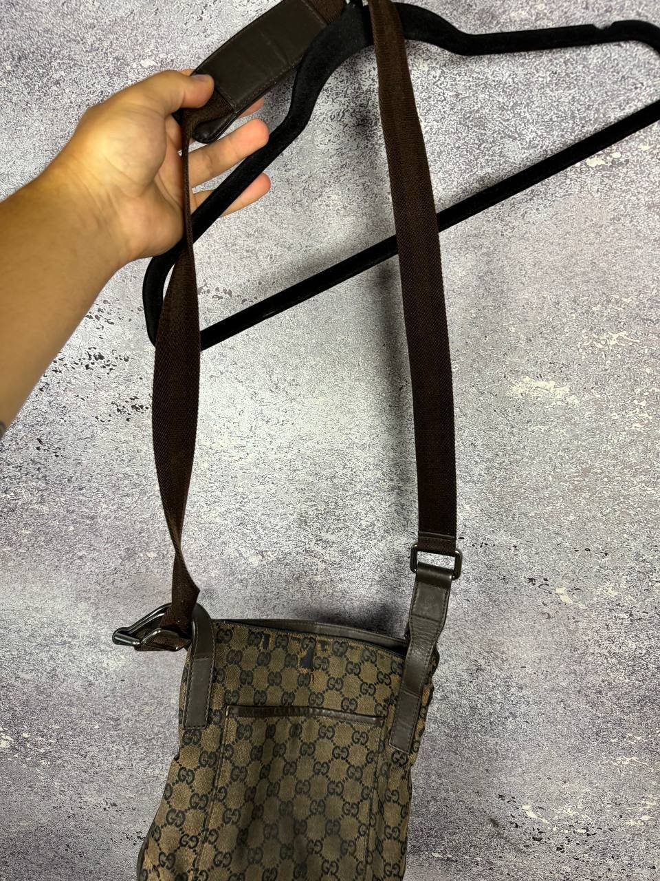 Gucci GUCCI GG Canvas Shoulder Bag Beige Dark Brown Auth Size ONE SIZE - 21 Thumbnail