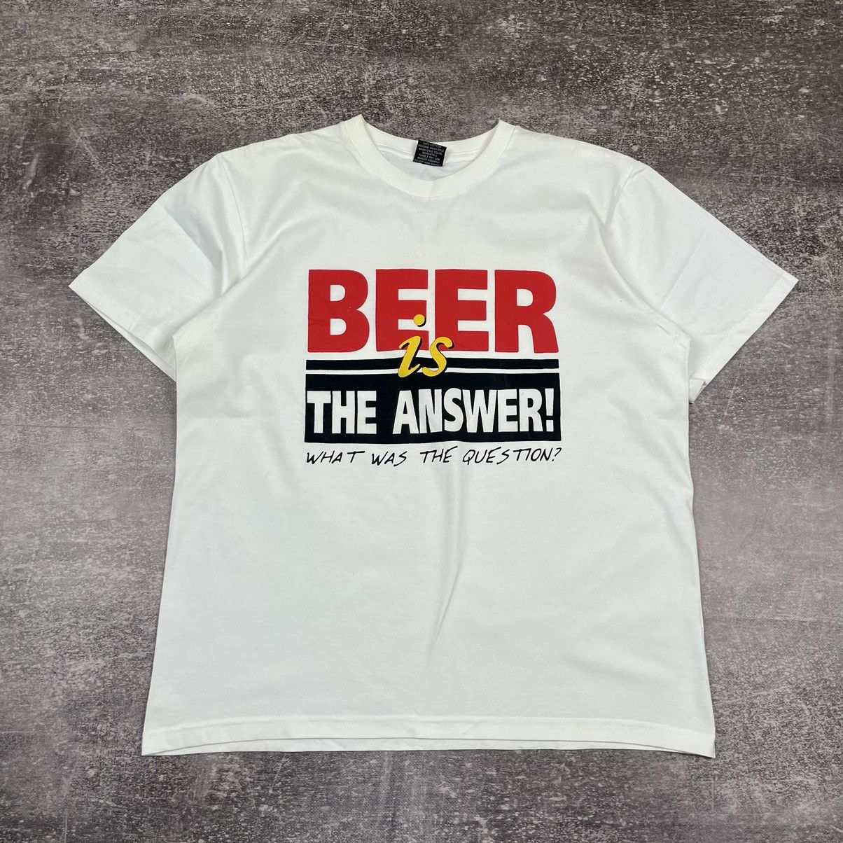 Vintage Vintage JW Beer Is Always The Answer Humor T Shirt Size US L / EU 52-54 / 3 - 1 Thumbnail