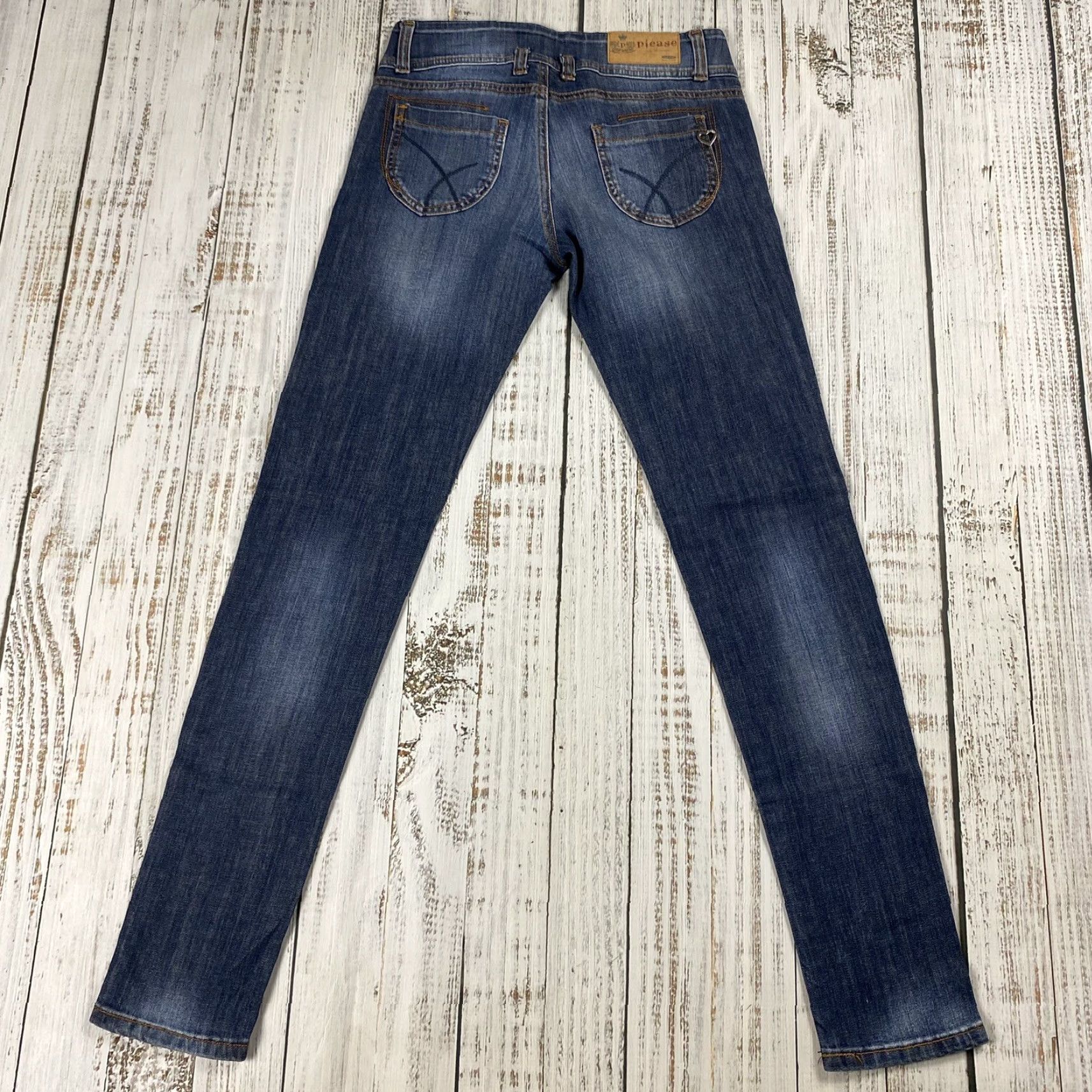 Vintage VINTAGE Please Italy Distressed Denim Jeans Low Rise Skinny Womens Small 29x32.5 Blue Grunge Size 28" / US 6 / IT 42 - 7 Thumbnail