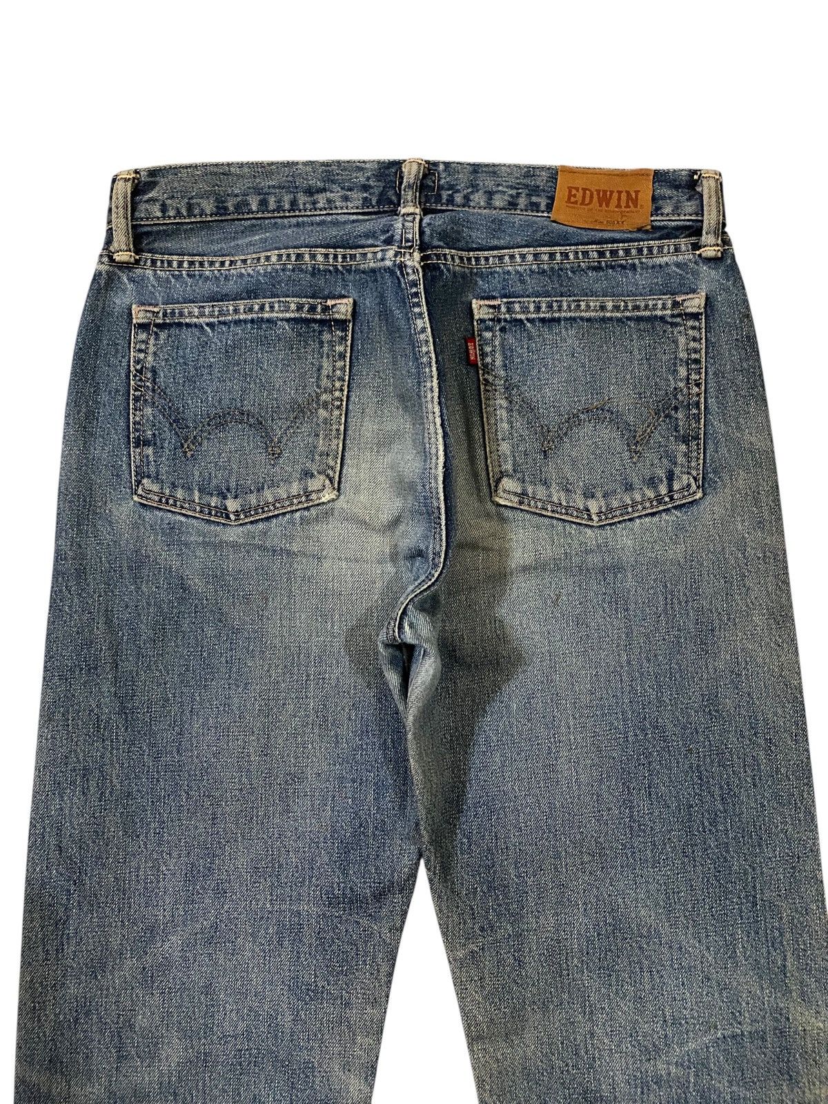 Edwin 00s EDWIN SELVEDGE Miss 505 Blue Rust Distressed Denim Jeans Size US 32 / EU 48 - 13 Thumbnail