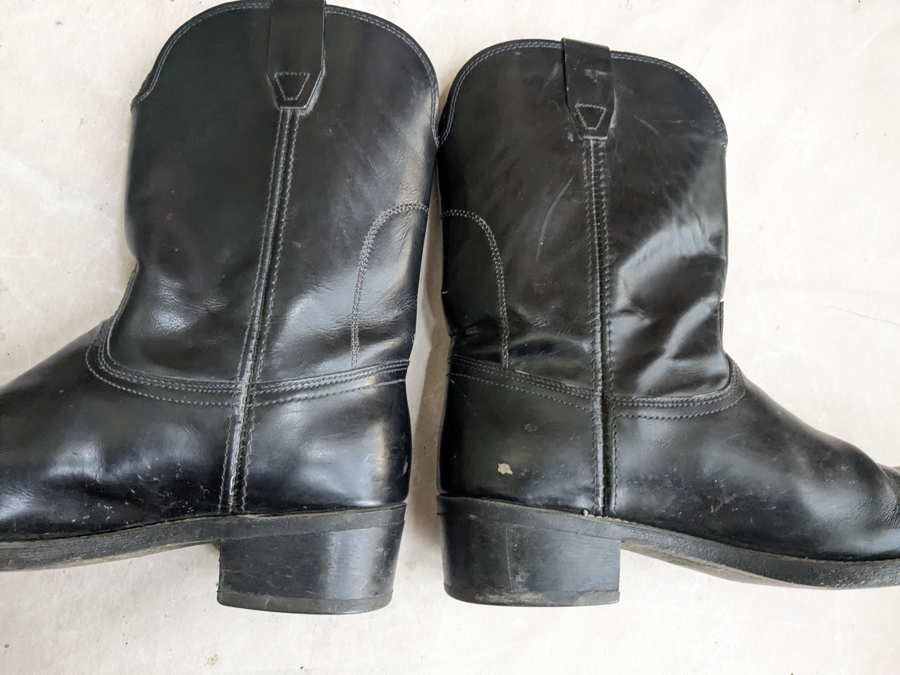 Genuine Leather Georgia Cowboy Boots Black Leather 10.5 EE Wide USA Size US 10.5 / EU 43-44 - 9 Thumbnail