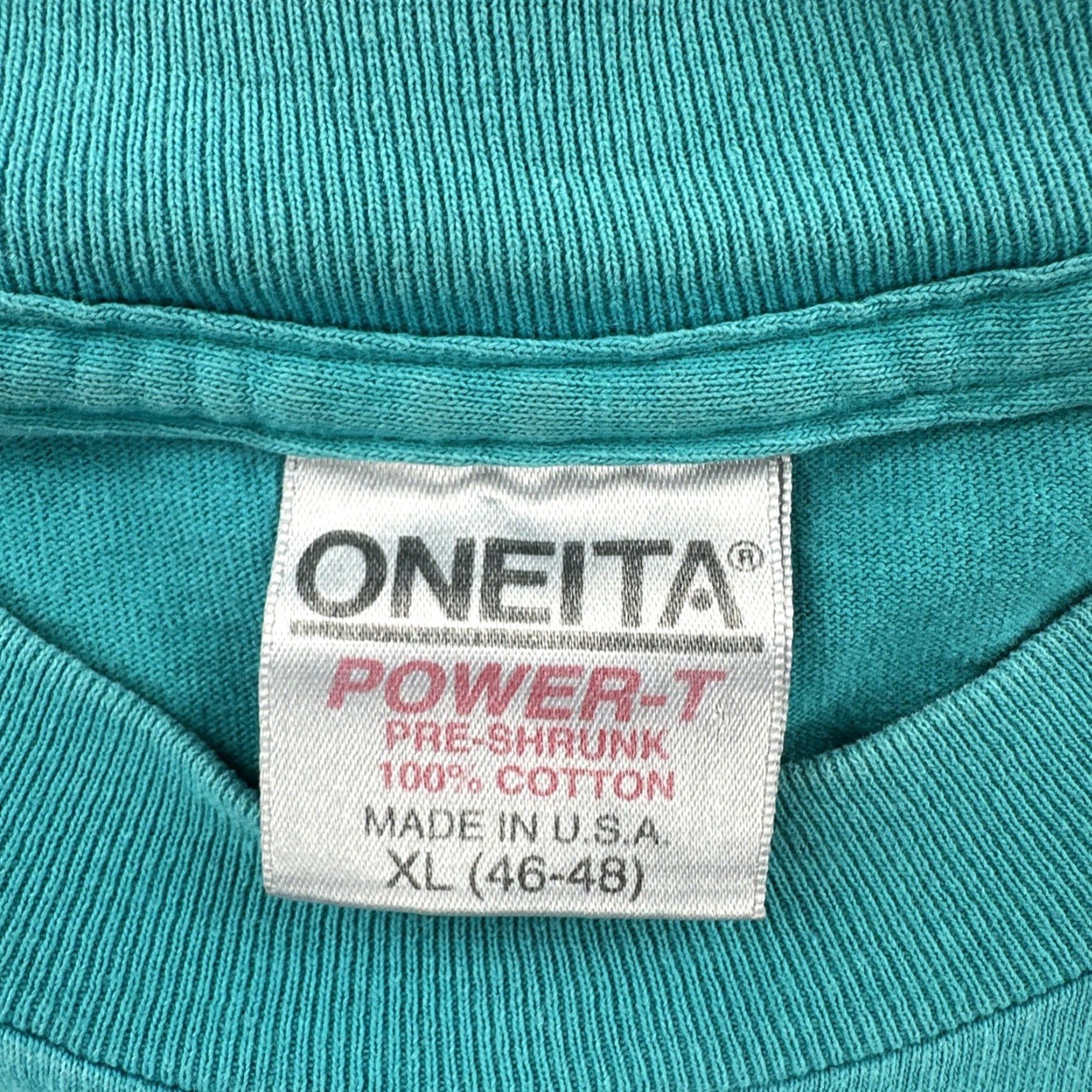 Vintage VINTAGE Oneita Mens XL Green Single Stitch Shirt USA 90s Subway Sandwiches Promo Crew Neck Short Sleeve Mens Shirt Blue/Green 90s Theme Size US XL / EU 56 / 4 - 7 Thumbnail