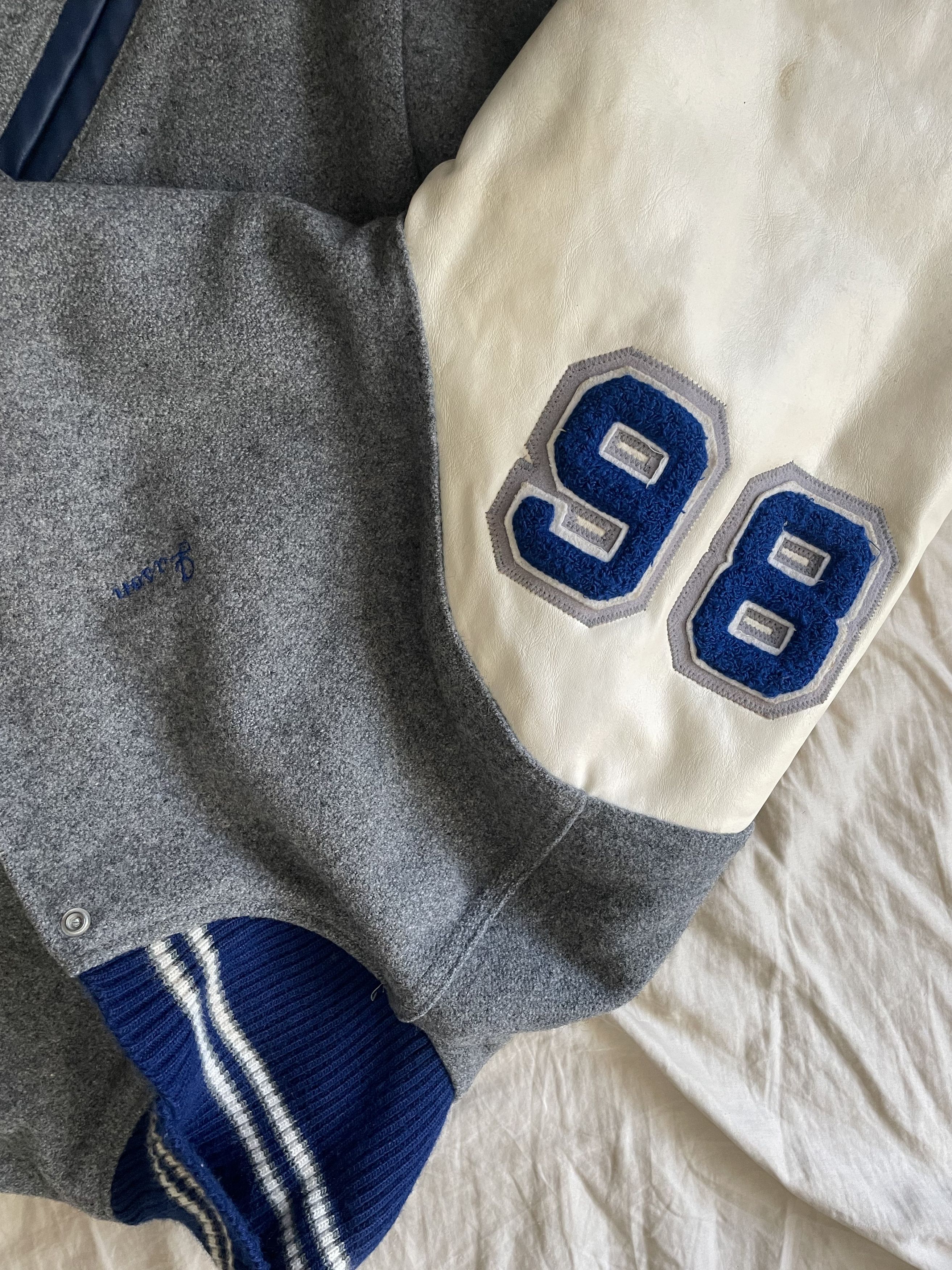 Vintage Vintage blue/grey varsity jacket Size US XL / EU 56 / 4 - 7 Thumbnail