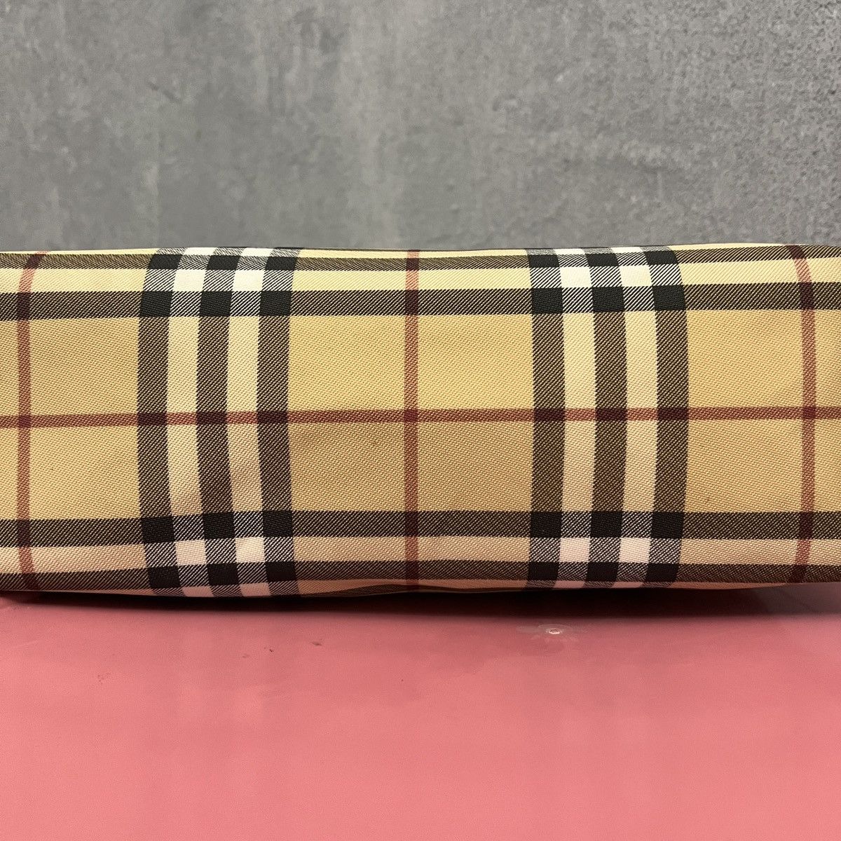 Burberry London Beige Nova Check Tote Double Handles Bag