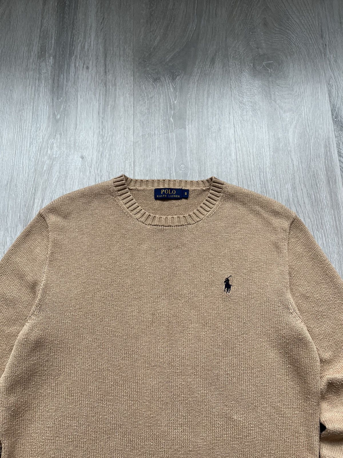 Polo Ralph Lauren × Vintage Vintage Polo Ralph Lauren Beige Knitted Sweater Mini Logo Size US S / EU 44-46 / 1 - 2 Thumbnail