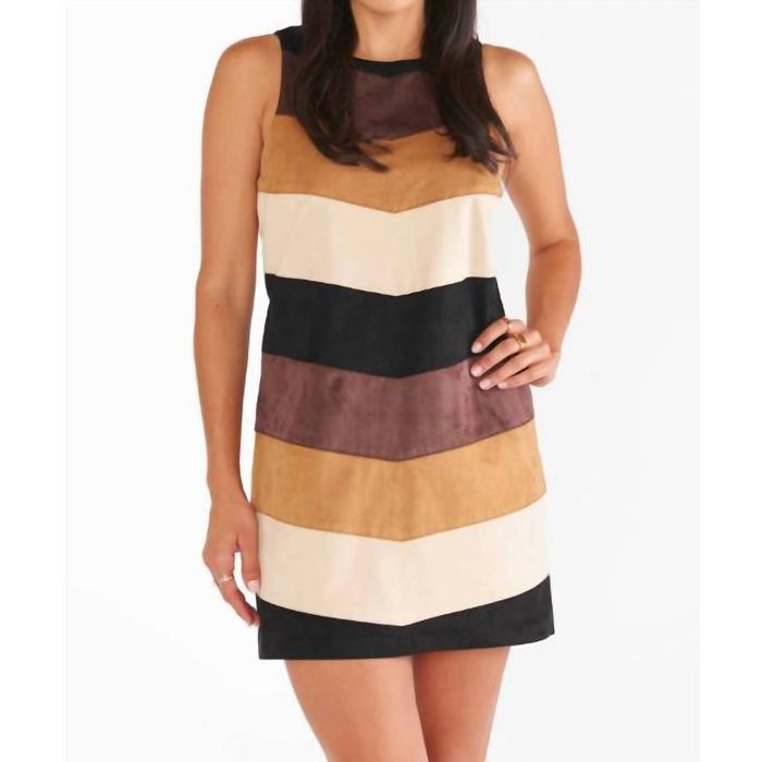 Show Me Your MuMu Mod Mini Dress Faux Suede Chevron In Faux Suede ...