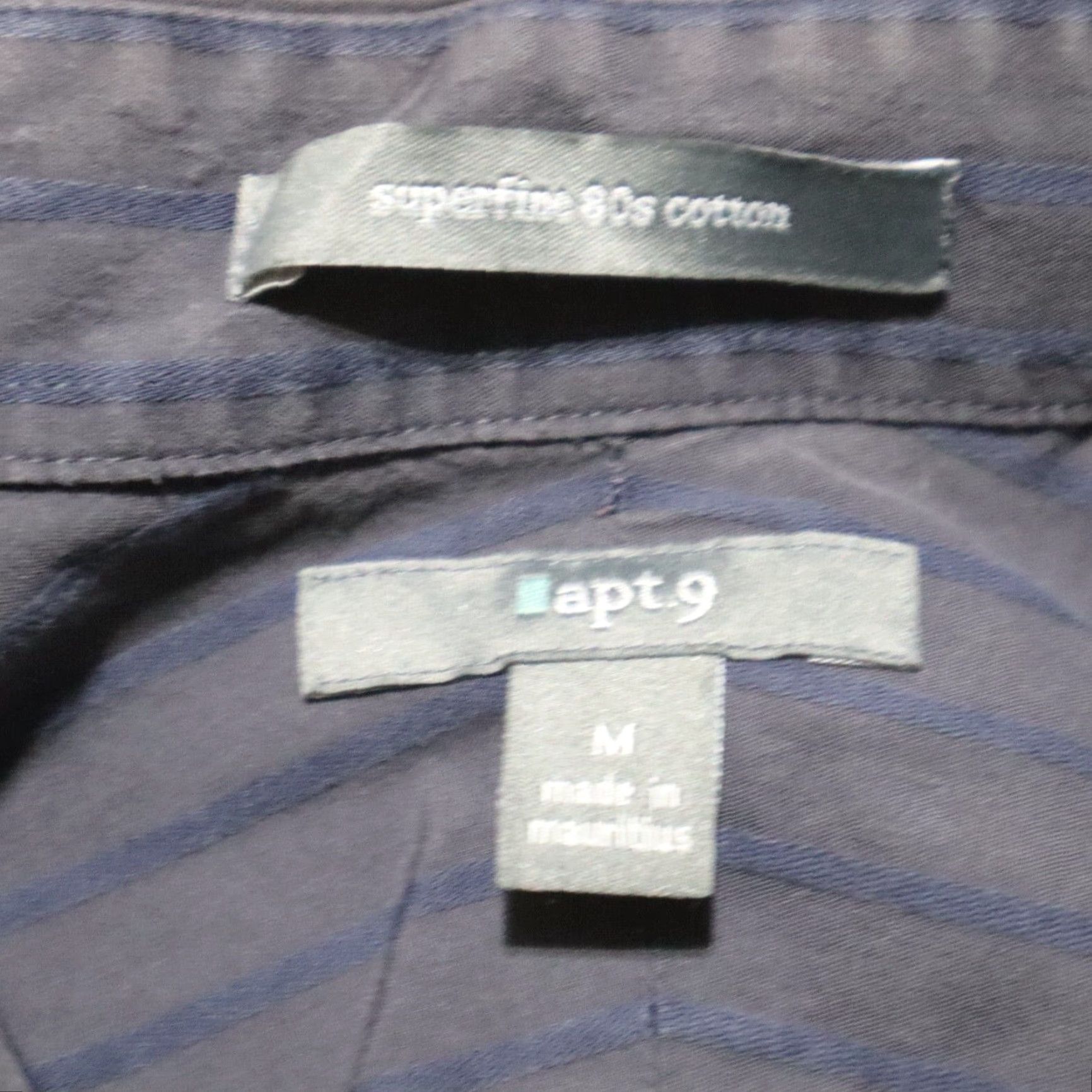 Apt. 9 Apt. 9 Shirt Button-Up Men M Black Striped Long Sleeve Classic Size US M / EU 48-50 / 2 - 3 Thumbnail