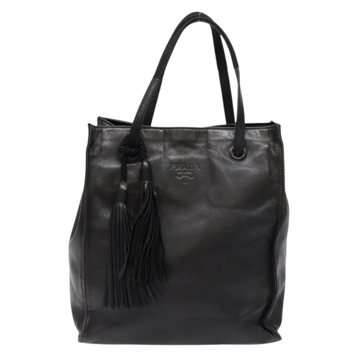 Prada PRADA Hand Bag Leather Black Size ONE SIZE - 2 Thumbnail