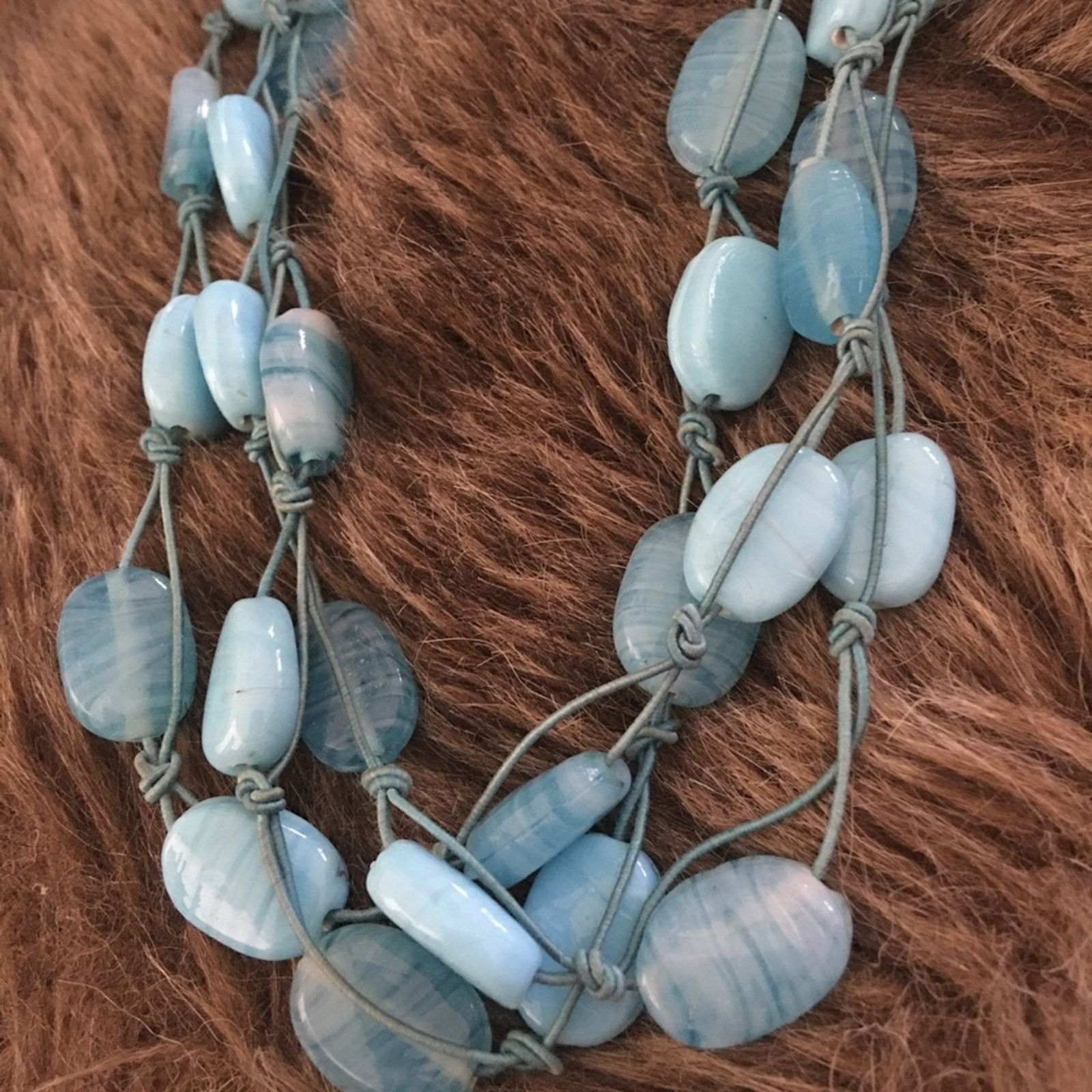 Vintage Vintage handmade blue glass braided necklace Size ONE SIZE - 6 Thumbnail