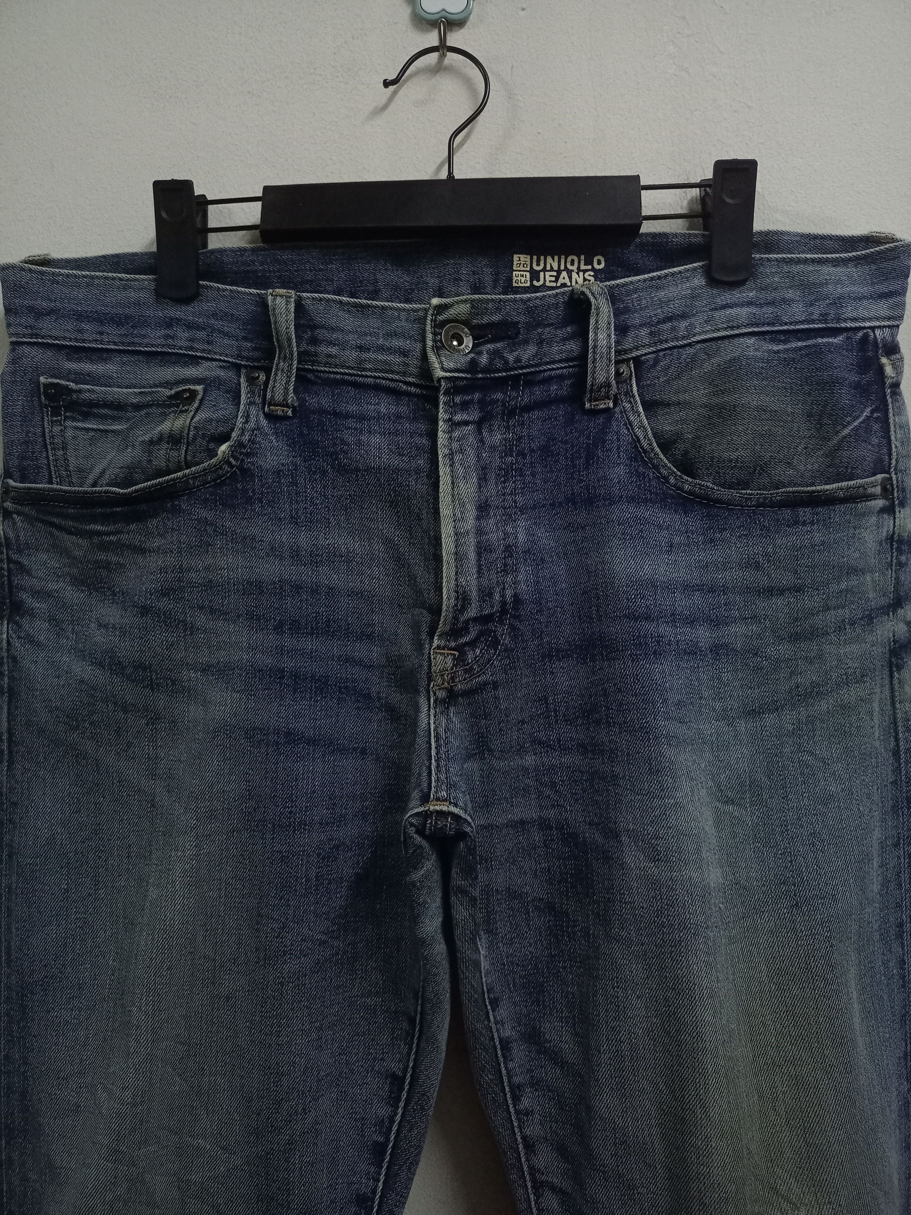 Japanese Brand × Uniqlo Vintage Japanese Uniqlo Blue Wash Distressed Selvedge Jeans Size US 35 - 4 Thumbnail