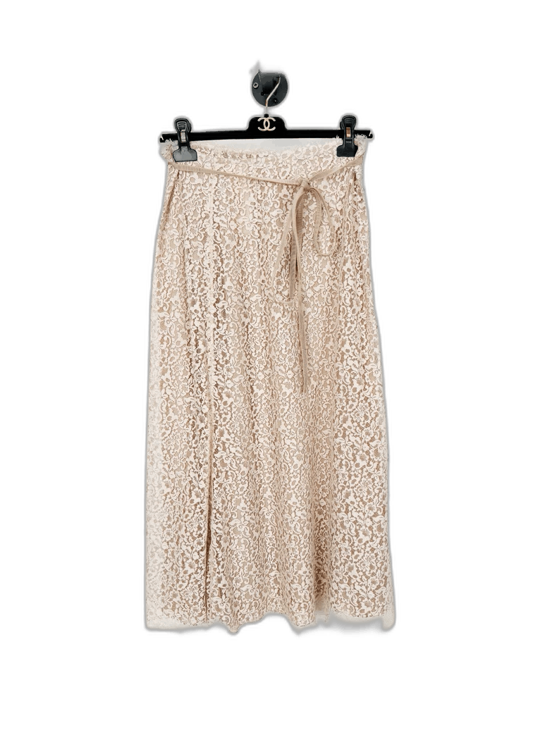 Dior Dior Lace Midi Skirt in Beige Size 38" / US 16 / IT 52 - 1 Thumbnail
