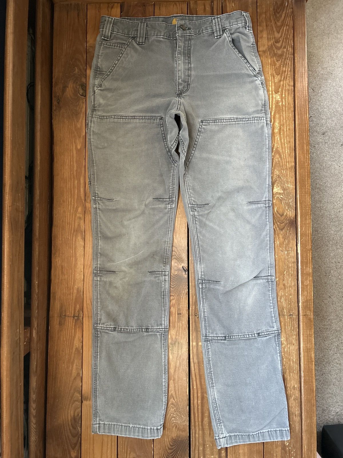 Carhartt × Vintage Vintage Carhartt Double Knee Grey Pants Size US 30 / EU 46 - 1 Thumbnail