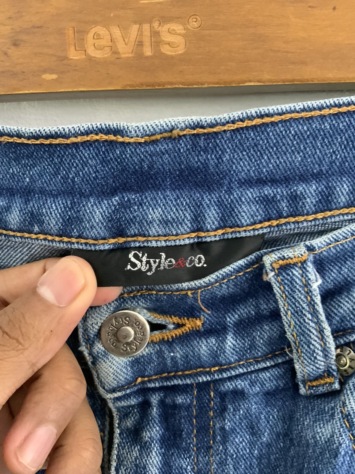 Unsound Rags Style & Co Light Wash Acid Distressed Denim Jeans Size US 31 - 9 Thumbnail