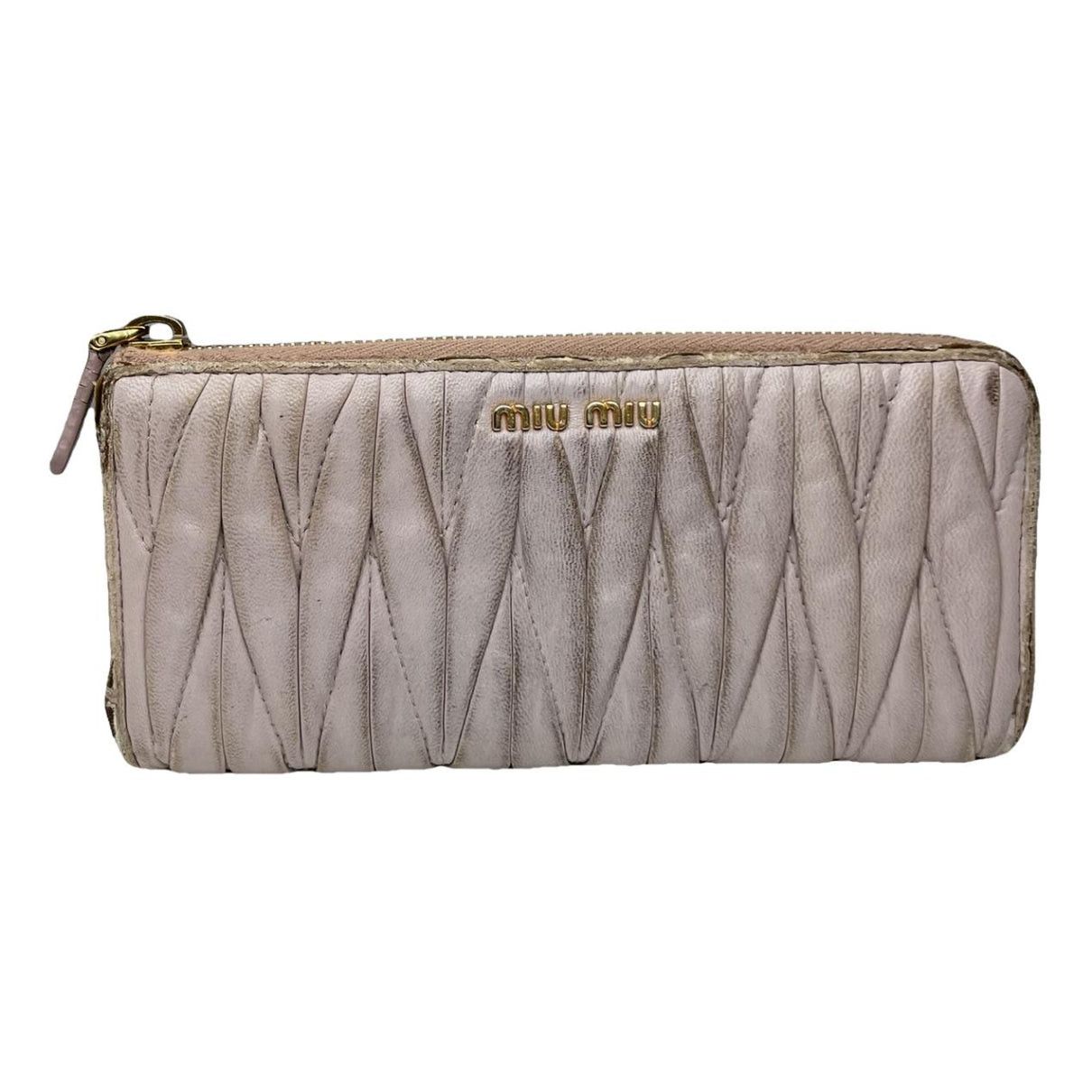 Miu Miu Purple Leather Wallet Size ONE SIZE - 1 Thumbnail