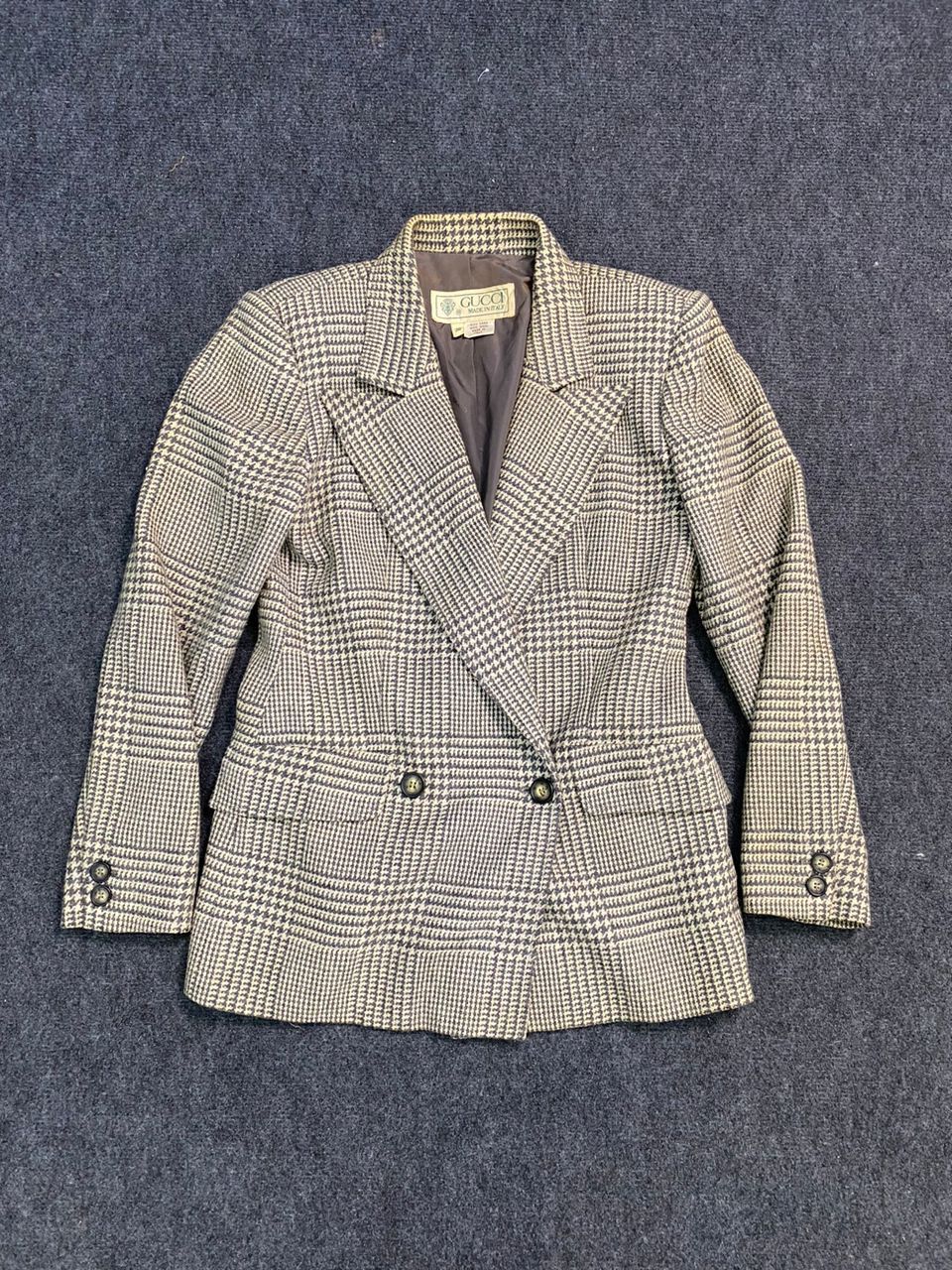 Gucci 80s Gucci Houndstooth Wool Blazer Size XS / US 0-2 / IT 36-38 - 1 Thumbnail