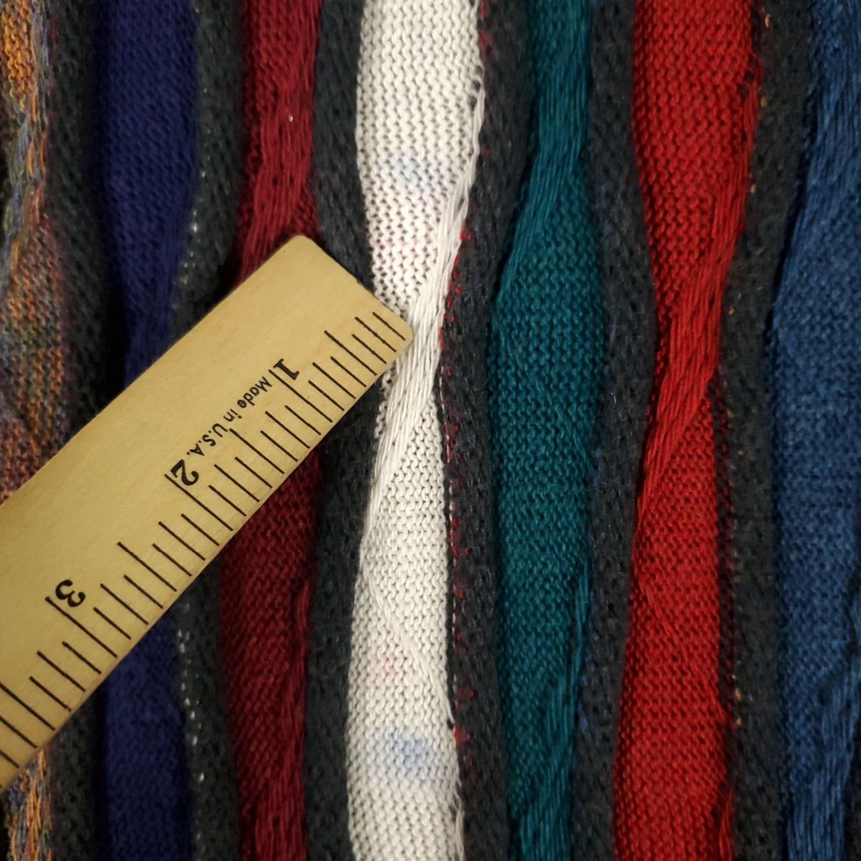 Alfani VINTAGE Alfani Sweater Mens Large Red Blue Stripe 3D Knit Pullover Size US L / EU 52-54 / 3 - 4 Thumbnail