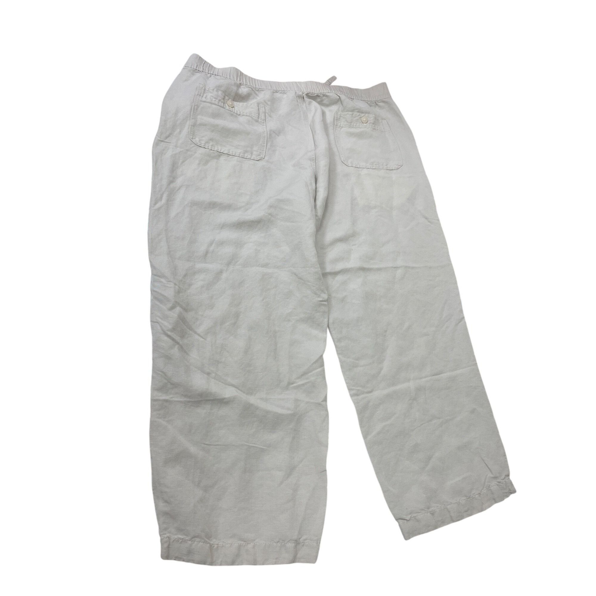 Cubavera Cubavera womans beige Drawstring Linen blend wide leg pants Size 24" / US 00 / IT 34 - 11 Thumbnail