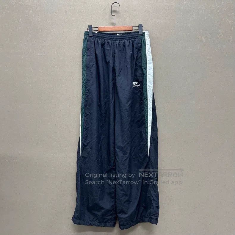 Balenciaga Balenciaga size XS Color-block Racing Wide Leg Nylon Pants Size US 27 - 1 Thumbnail