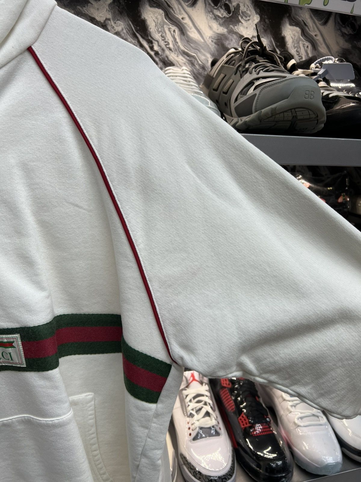 Gucci Gucci White Stripe PullOver Hoodie Size US XL / EU 56 / 4 - 4 Thumbnail