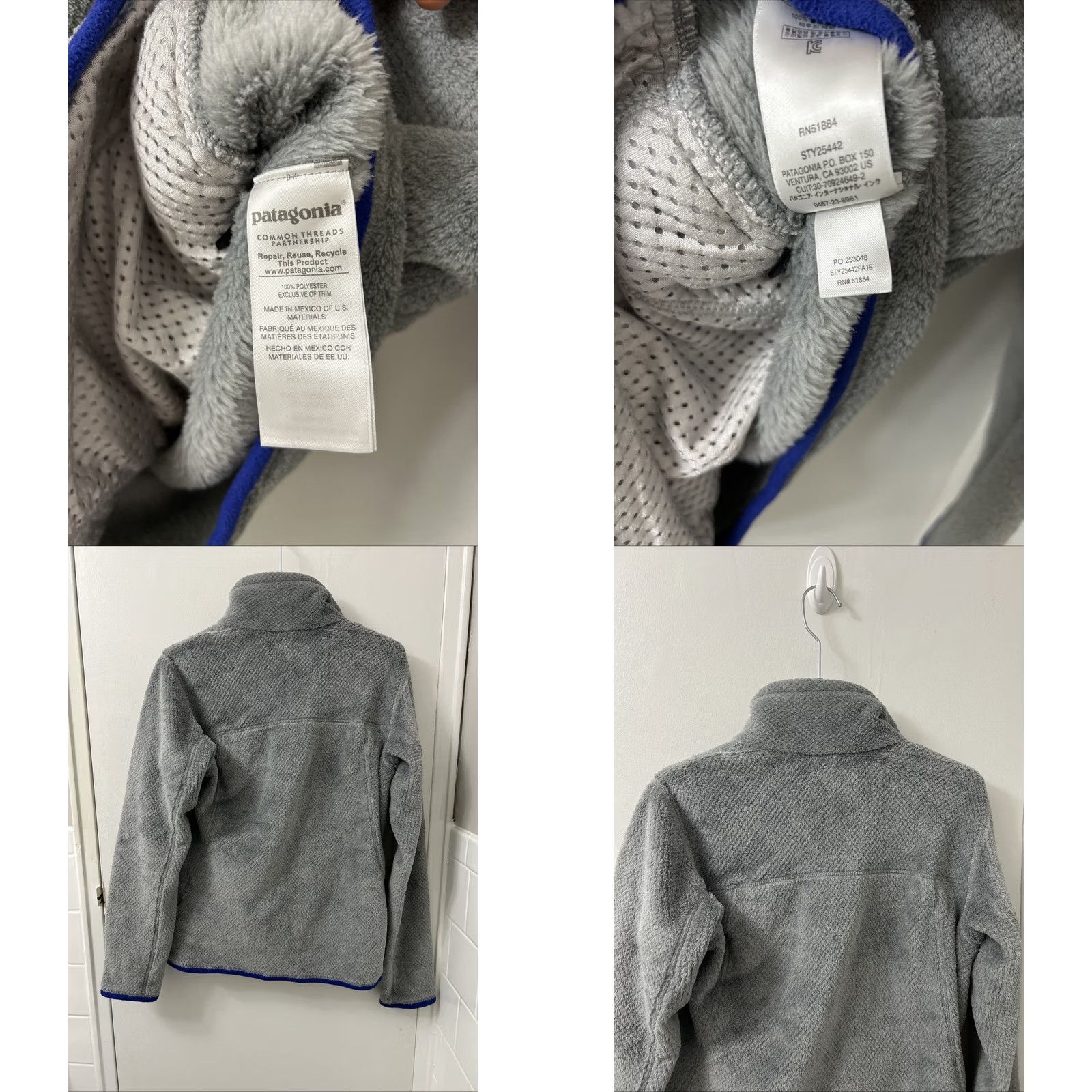 Patagonia Patagonia Re-Tool Pullover Jacket Womens Small Gray Blue Snap Polartec 25442 FA16 Size S / US 4 / IT 40 - 8 Thumbnail