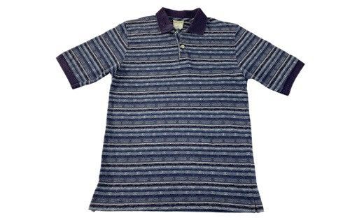 image of L L Bean x Vintage 90's L.l Bean Freeport Horizontal Stripe Polo Tee in Purple, Men's (Size Small)