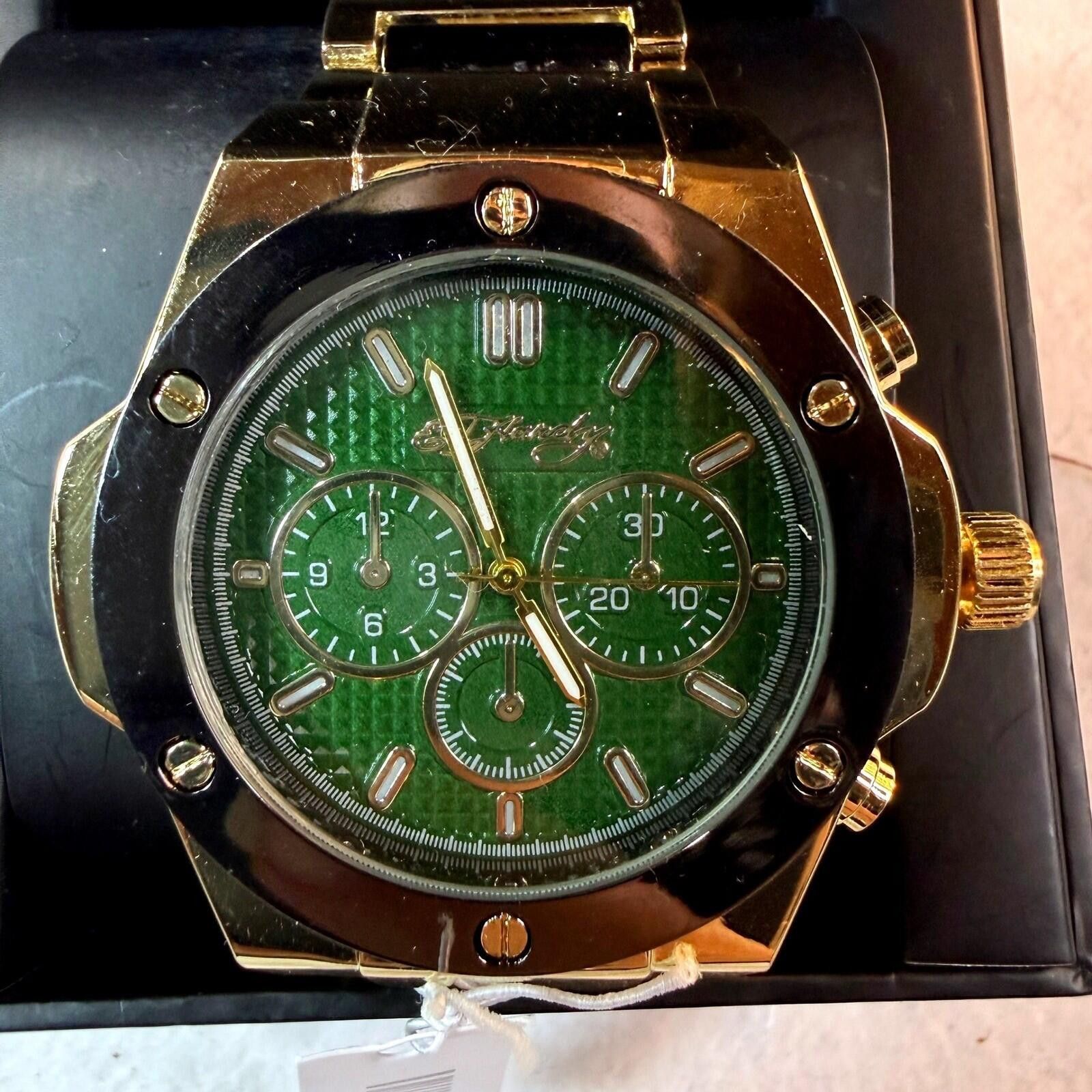 Ed Hardy Ed Hardy Watch Mens Green Gold Chronograph Streetwear NEW Size ONE SIZE - 6 Thumbnail