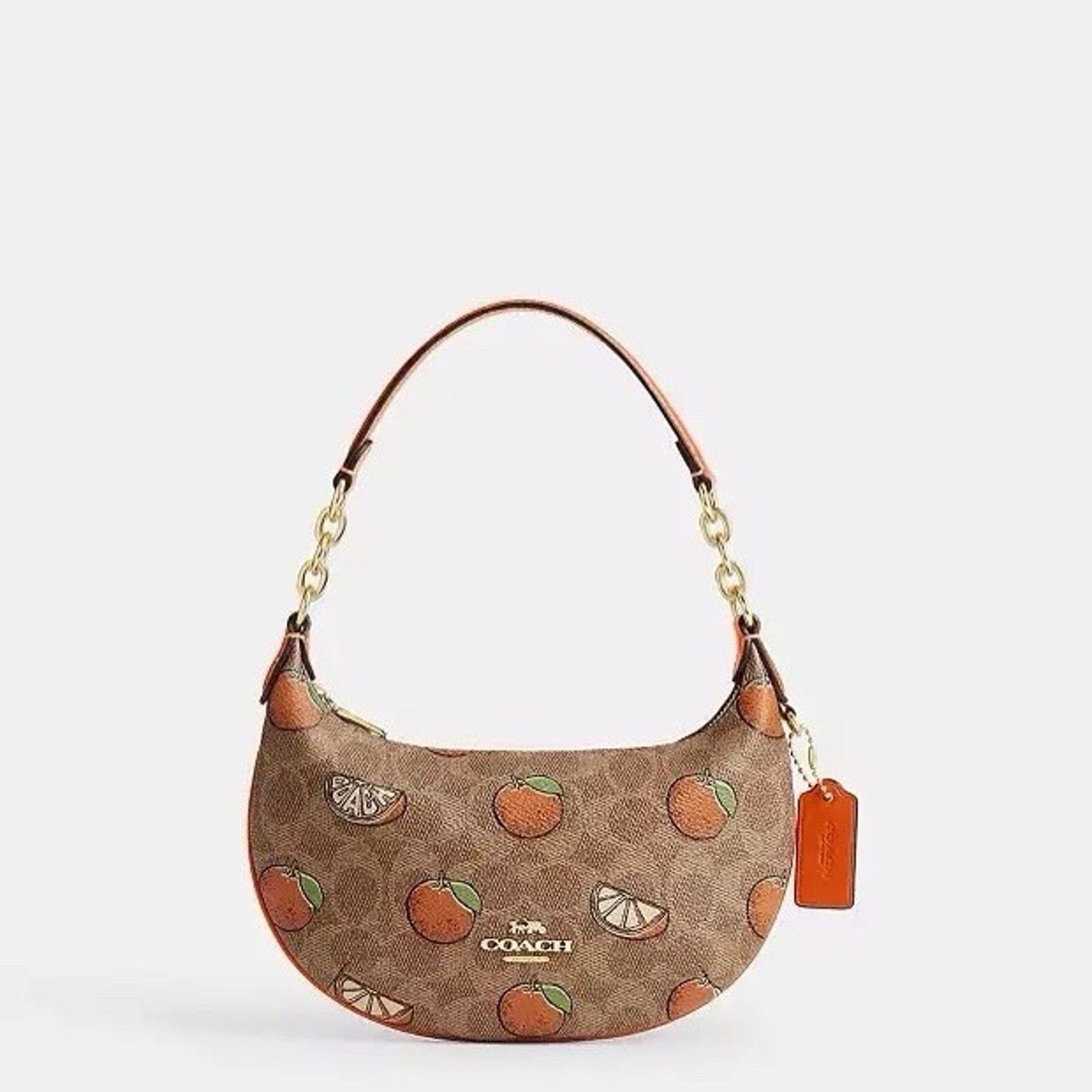 Coach NWT Coach Mini Payton Bag Signature Canvas Orange CBA78 Tan Size ONE SIZE - 5 Thumbnail
