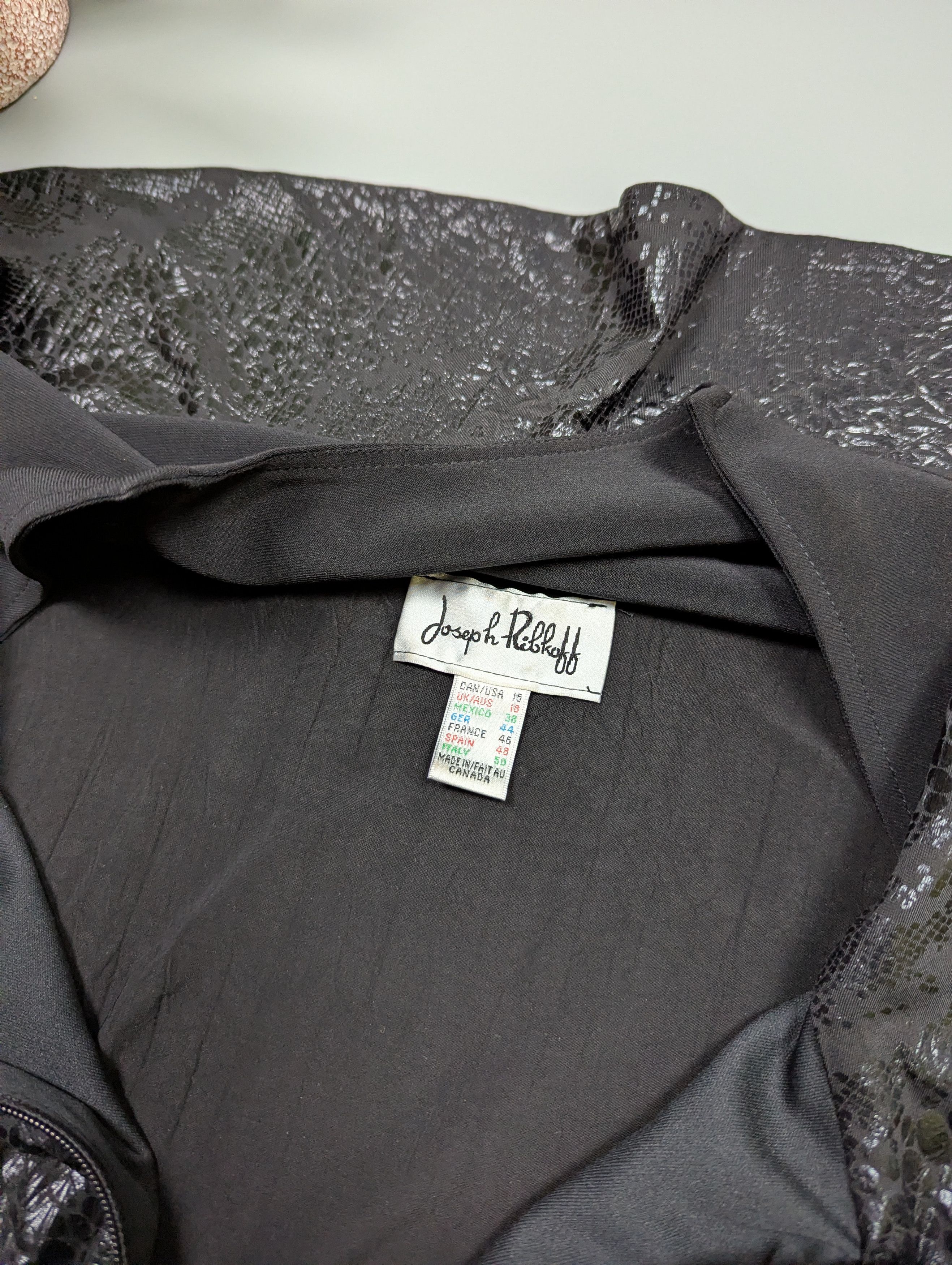 Joseph Ribkoff Joseph Ribkoff VTG Women's Metallic Black Jacket US15 Size XL / US 12-14 / IT 48-50 - 7 Thumbnail