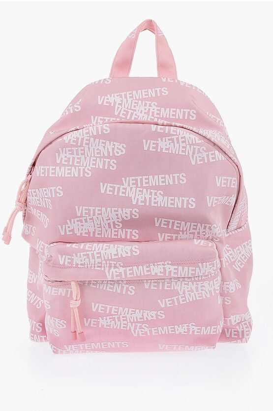 Vetements og1mm0524 Size-OS Nylon Printed Backpack in Pink Size ONE SIZE - 1 Thumbnail