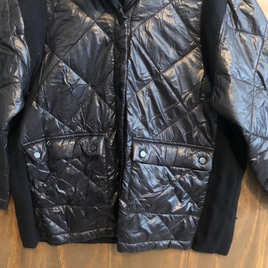 Vintage Elliott Lauren Womens Jacket Black Quilted Mock Neck Nylon Buttons Silk Blend XL Jacket Womens Black Quilted Mock Neck Nylon Buttons Silk Blend XL Size XL / US 12-14 / IT 48-50 - 3 Thumbnail